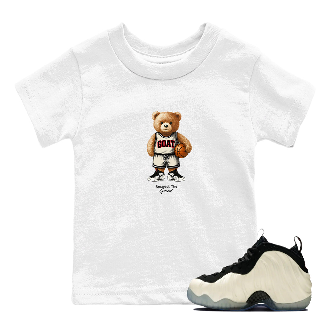 Sneaker Threads  Sneaker Tees To Match Air Foamposite One Pearl  GOAT Mode Youth Graphic Tee White 1. Perfect for Jordan releases 2025 colorways.