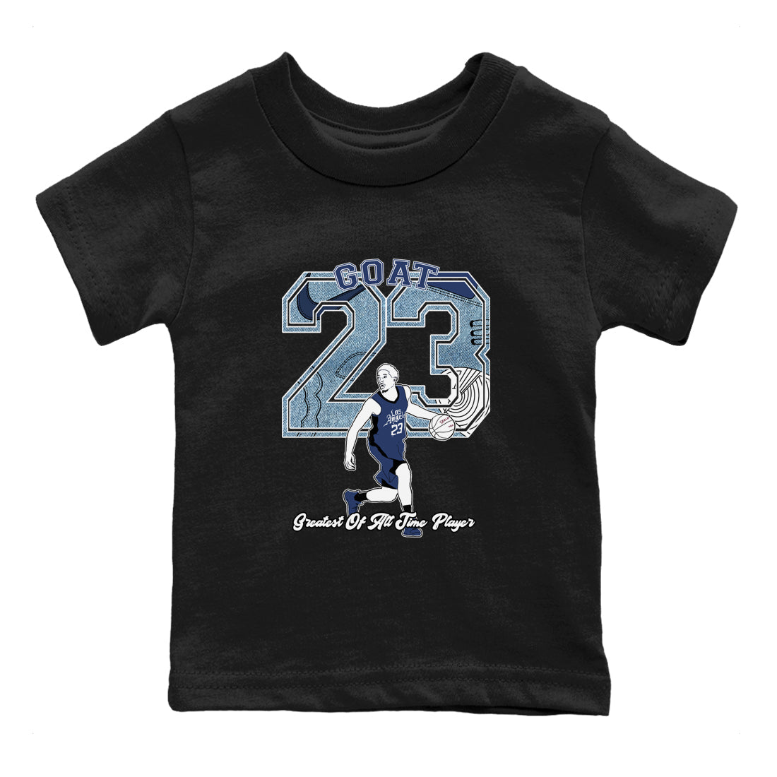 1s Denim shirts to match jordans Goat Player sneaker match tees Air Jordan 1 Denim Drip Gear Zone streetwear brand Baby and Youth Black 2 cotton tee