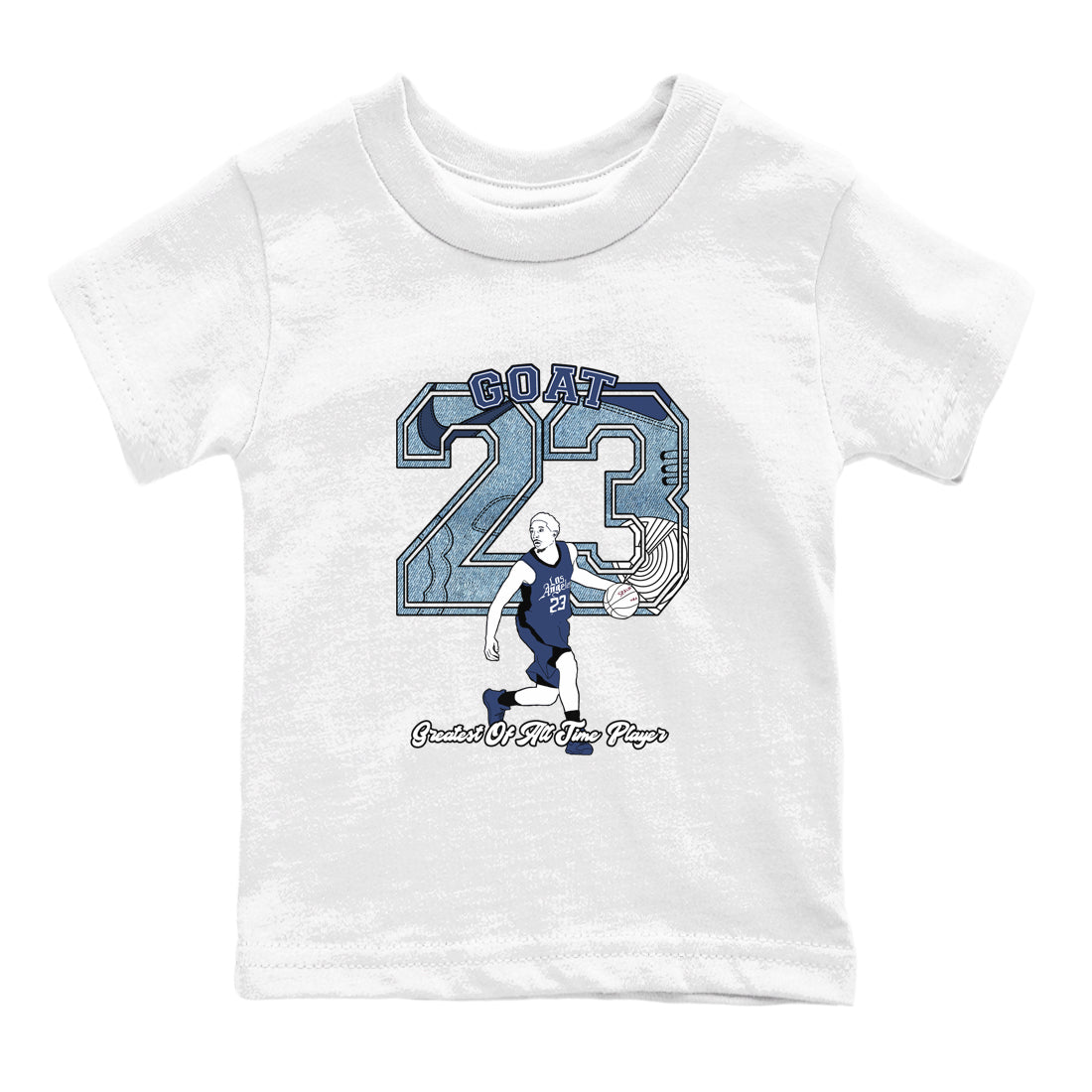 1s Denim shirts to match jordans Goat Player sneaker match tees Air Jordan 1 Denim Drip Gear Zone streetwear brand Baby and Youth White 2 cotton tee