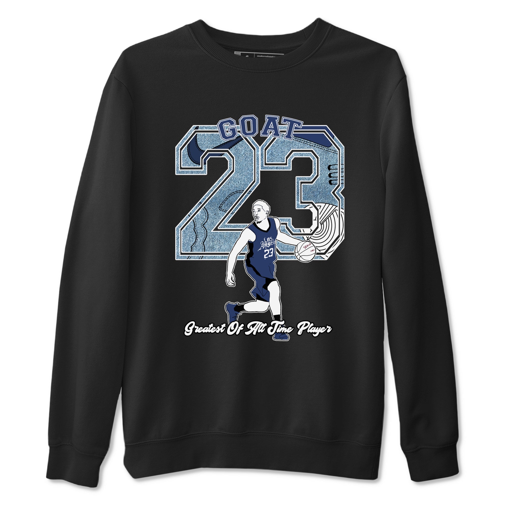 1s Denim shirts to match jordans Goat Player sneaker match tees Air Jordan 1 Denim Drip Gear Zone streetwear brand Black 2 unisex cotton tee
