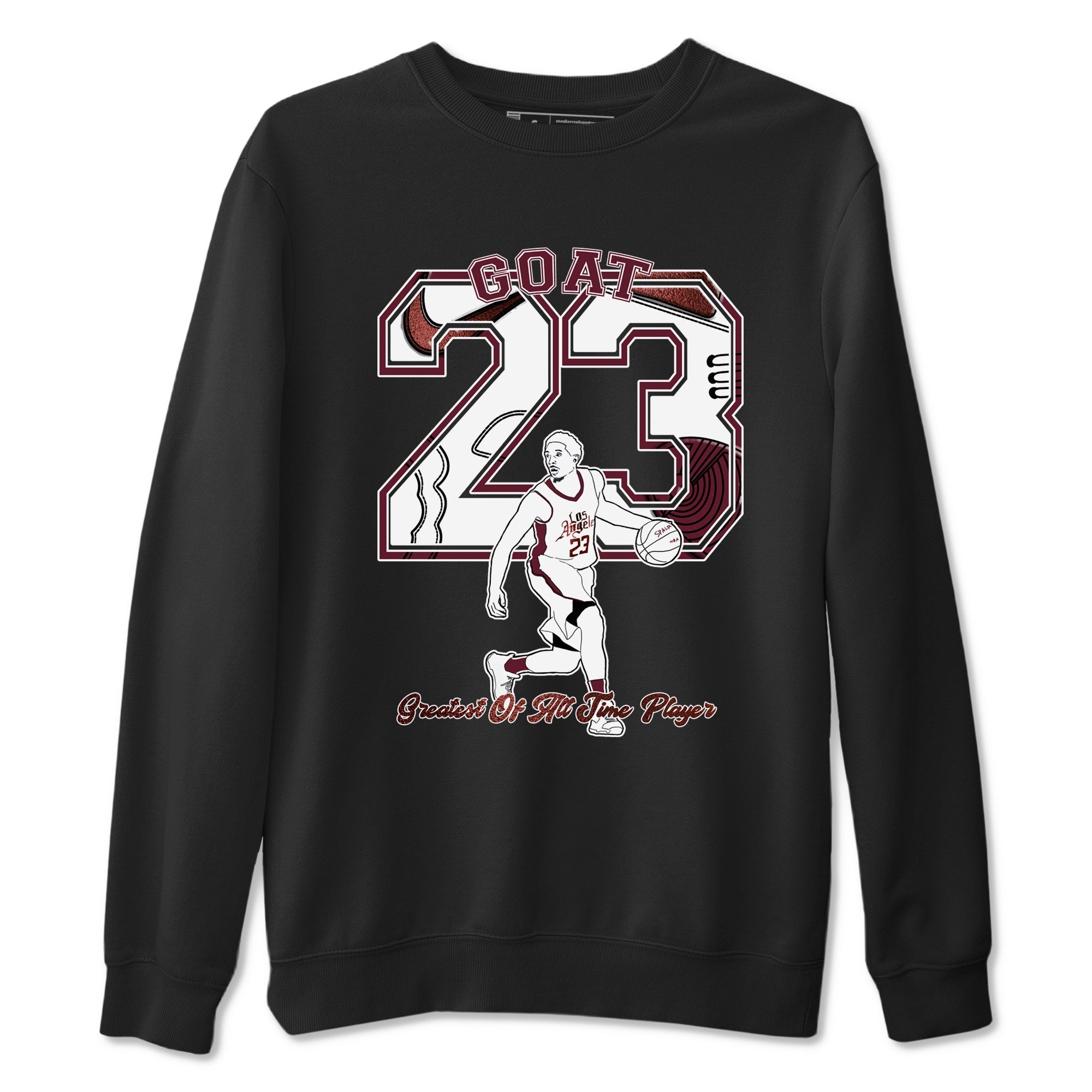 AJ1 High '85 Metallic Burgundy shirts to match jordans Goat Player sneaker match tees 1s High '85 Metallic Burgundy Drip Gear Zone streetwear brand Black 2 unisex cotton tee