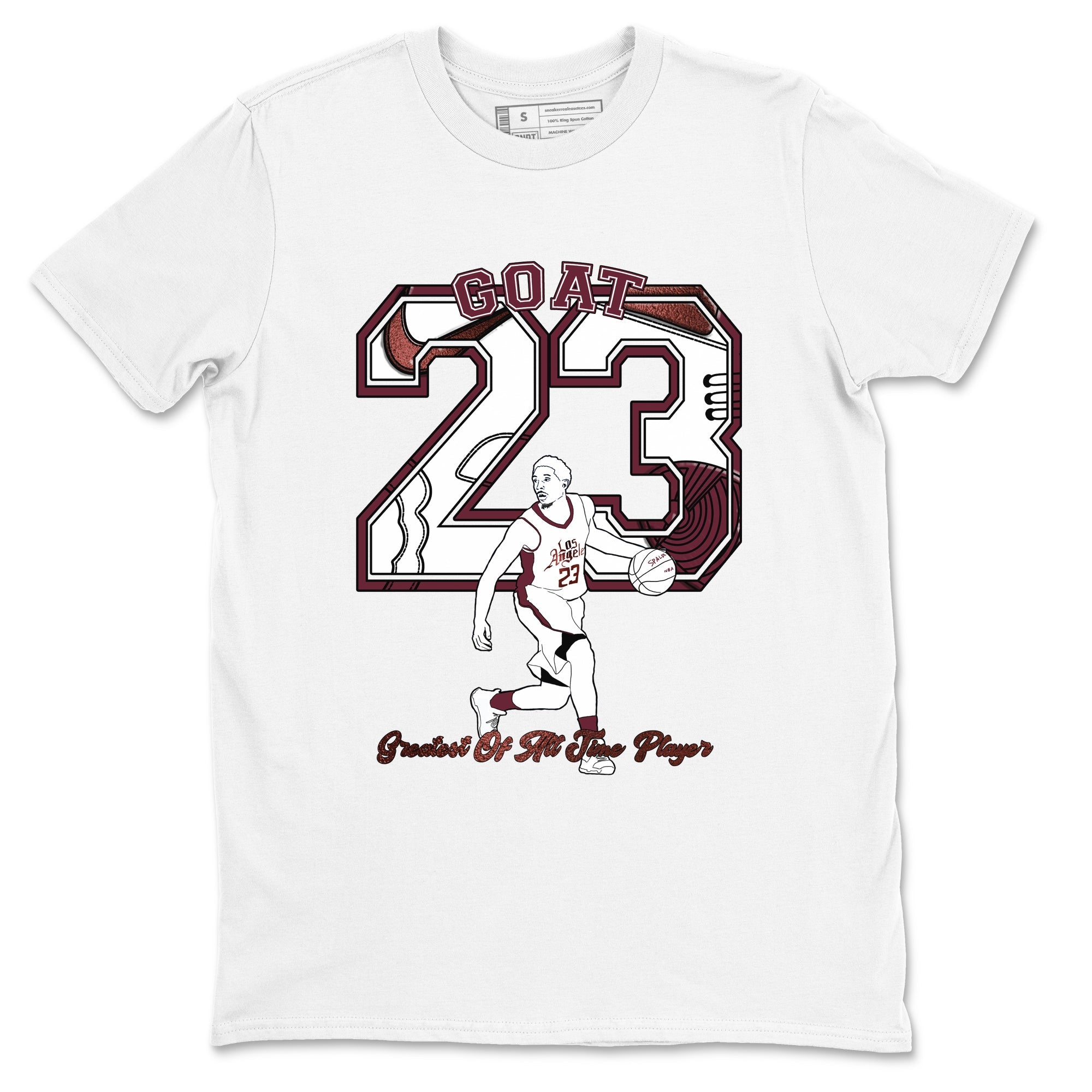 AJ1 High '85 Metallic Burgundy shirts to match jordans Goat Player sneaker match tees 1s High '85 Metallic Burgundy Drip Gear Zone streetwear brand White 2 unisex cotton tee