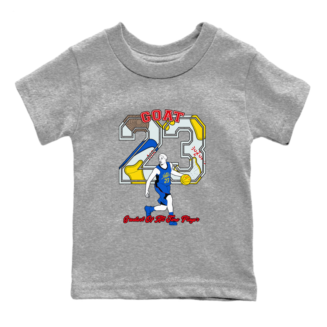 1s Travis Scott Canary shirt to match jordans Goat Player sneaker tees Air Jordan 1 Travis Scott Canary Drip Gear Zone baby toddler Heather Grey 2 cotton Shirt