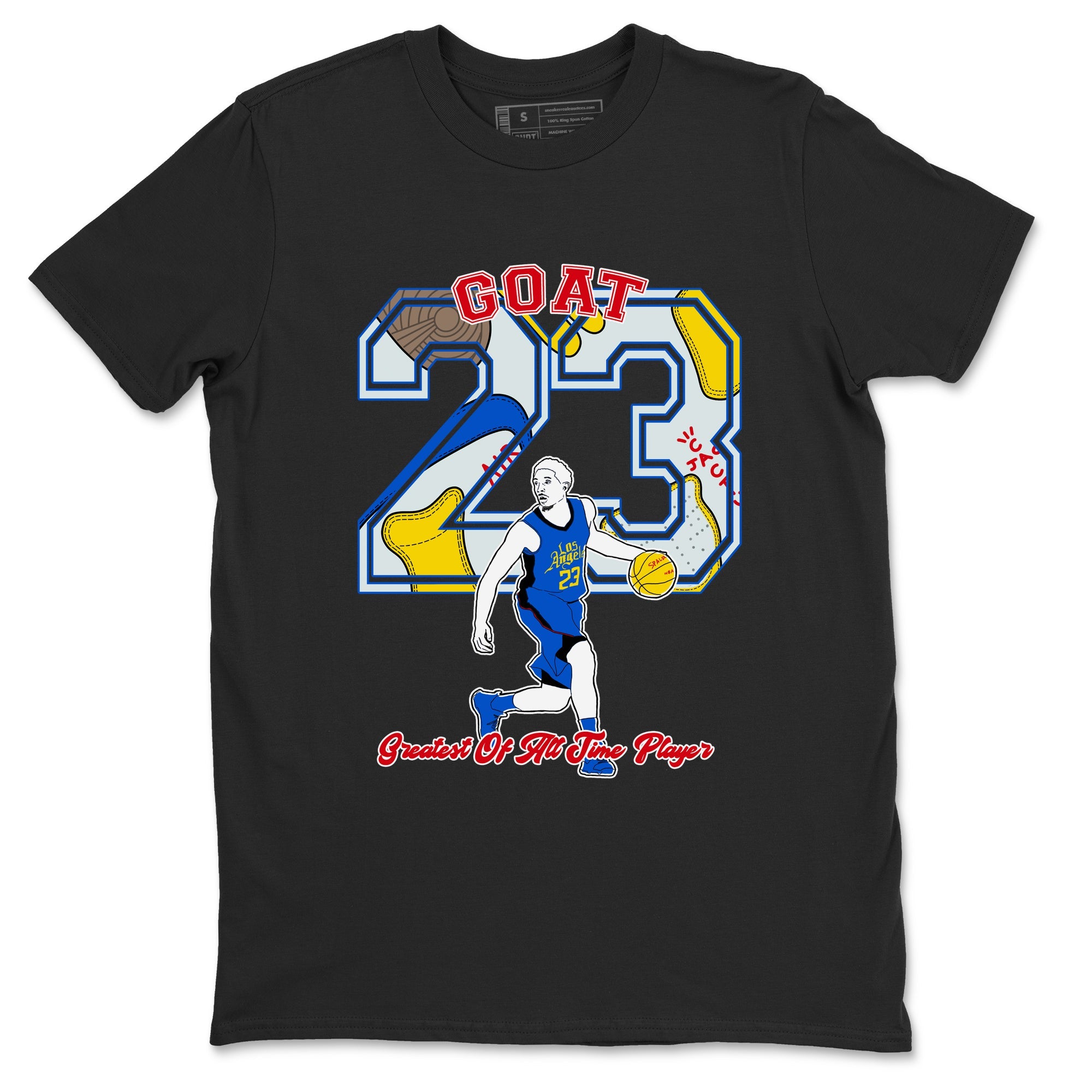 1s Travis Scott Canary shirt to match jordans Goat Player sneaker tees Air Jordan 1 Travis Scott Canary Drip Gear Zone unisex cotton Black 2 crew neck shirt