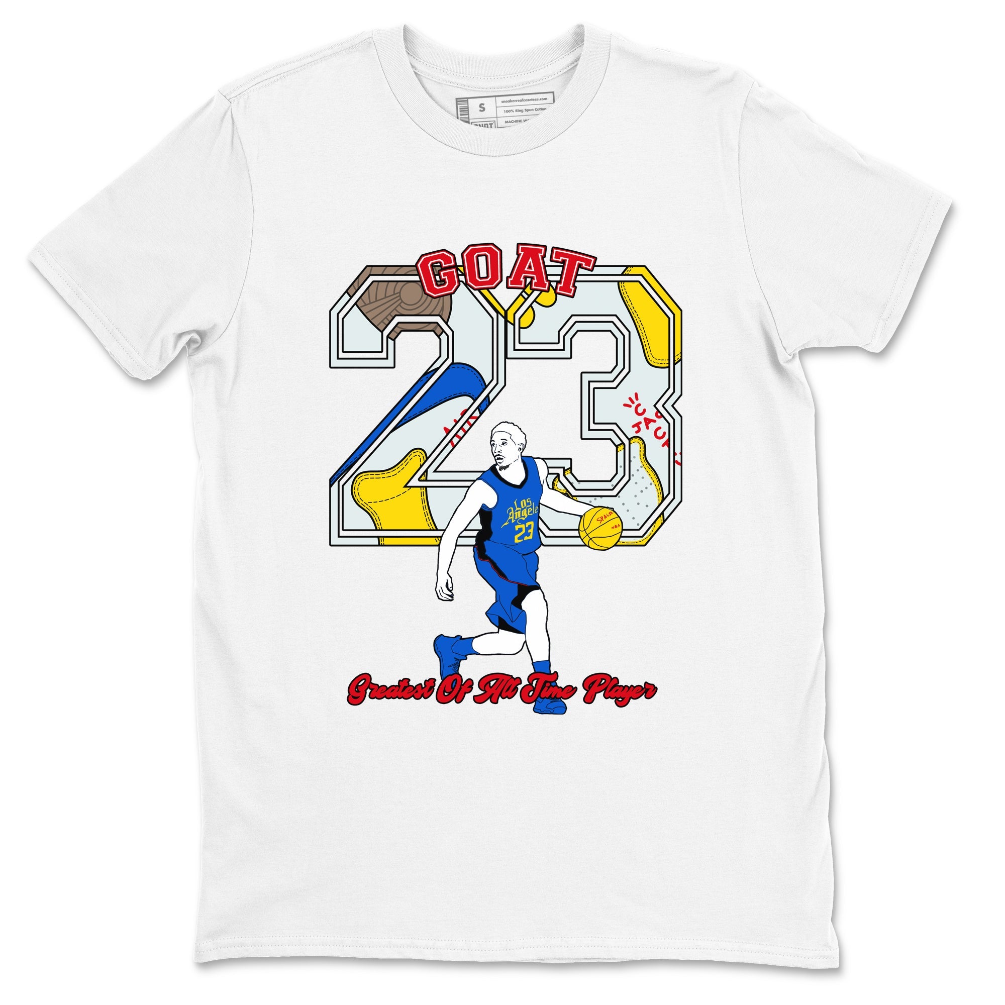 1s Travis Scott Canary shirt to match jordans Goat Player sneaker tees Air Jordan 1 Travis Scott Canary Drip Gear Zone unisex cotton White 2 crew neck shirt