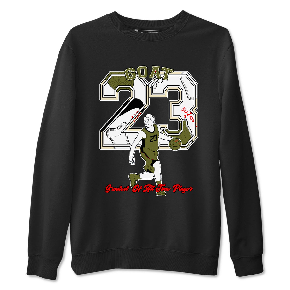 Jordan 1 Olive t shirts to match sneakers Goat Player sneaker match tees Air Jordan 1 Low x Travis Scott Reverse Olive tee Drip Gear Zone unisex cotton Black 2 shirts