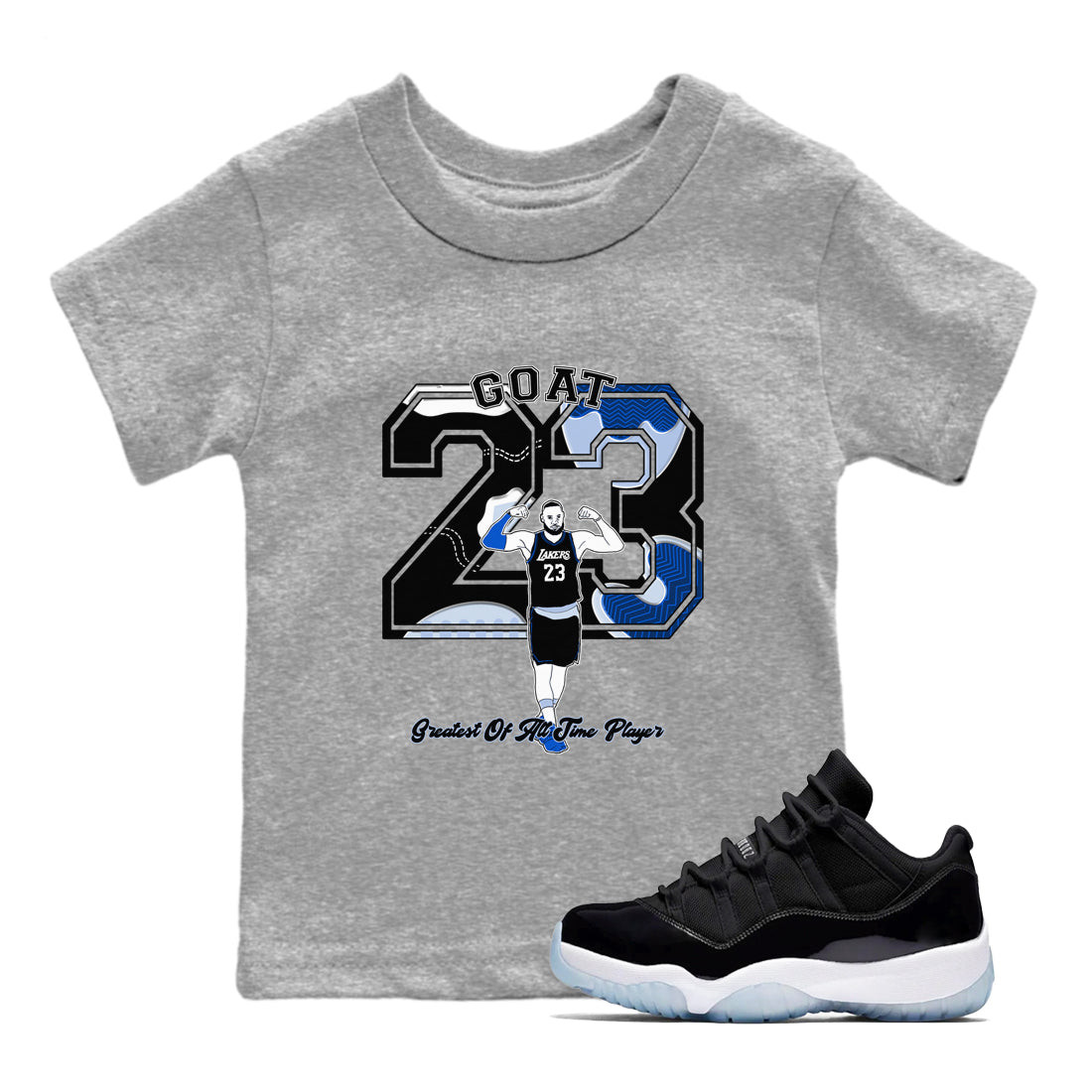 11s Space shirt to match jordans Goat Player sneaker tees Air Jordan 11 Space Drip Gear Zone baby toddler Heather Grey 1 cotton Shirt