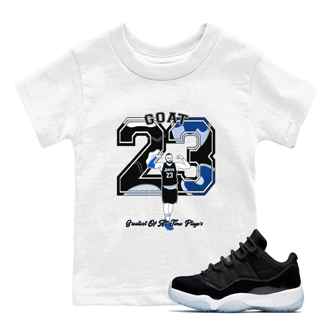 11s Space shirt to match jordans Goat Player sneaker tees Air Jordan 11 Space Drip Gear Zone baby toddler White 1 cotton Shirt