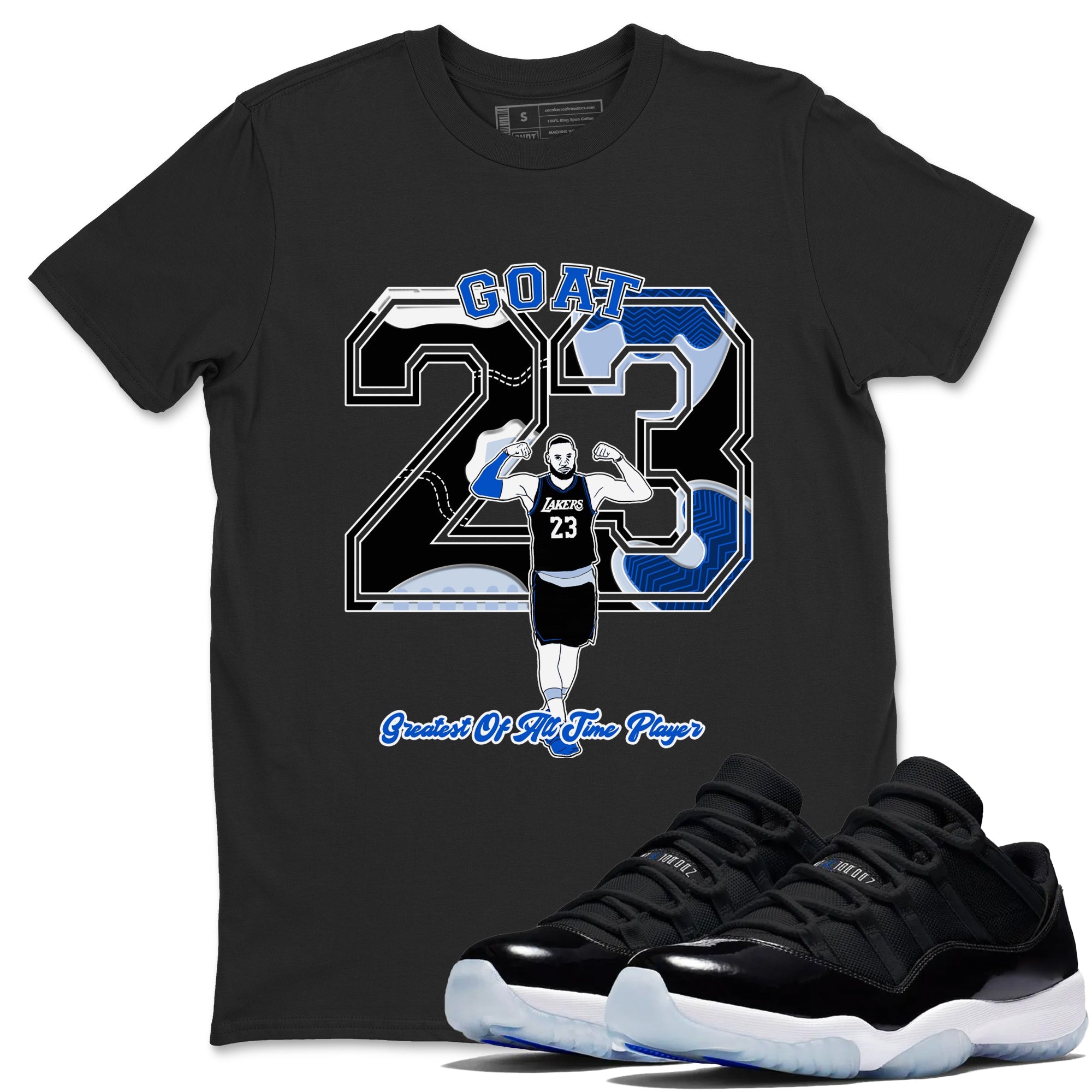 11s Space shirt to match jordans Goat Player sneaker tees Air Jordan 11 Space Drip Gear Zone unisex cotton Black 1 crew neck shirt