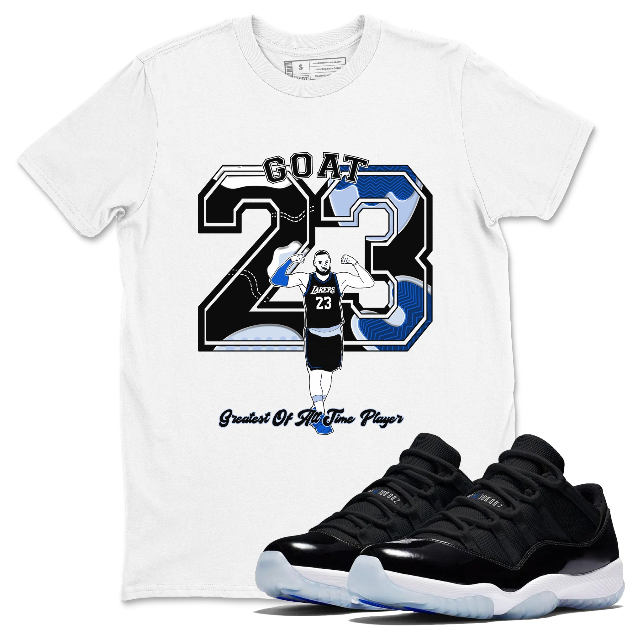 11s Space shirt to match jordans Goat Player sneaker tees Air Jordan 11 Space Drip Gear Zone unisex cotton White 1 crew neck shirt