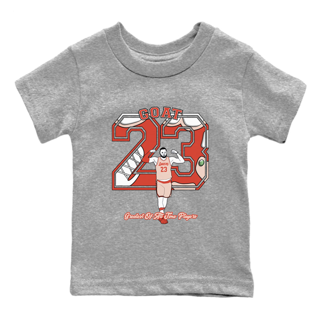 AJ13 Dune Red shirts to match jordans Goat Player sneaker match tees Air Jordan 13 Dune Red Drip Gear Zone streetwear brand Baby and Youth Heather Grey 2 cotton tee