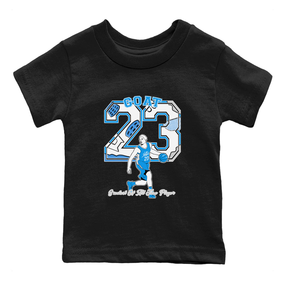 AJ 4 Military Blue shirt to match jordans Goat Player sneaker tees Air Jordan 4 Military Blue Drip Gear Zone baby toddler Black 2 cotton Shirt