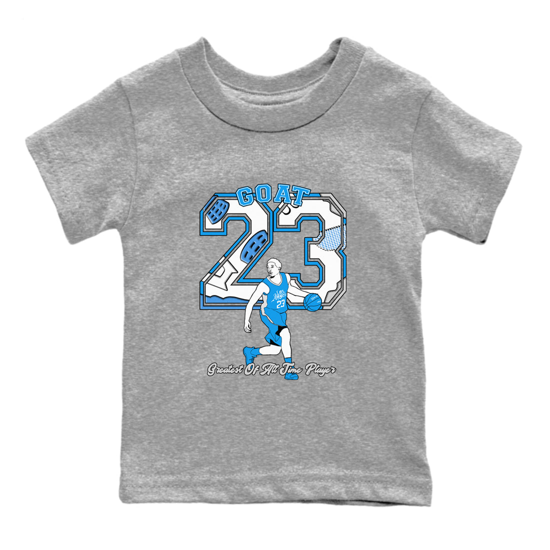 AJ 4 Military Blue shirt to match jordans Goat Player sneaker tees Air Jordan 4 Military Blue Drip Gear Zone baby toddler Heather Grey 2 cotton Shirt