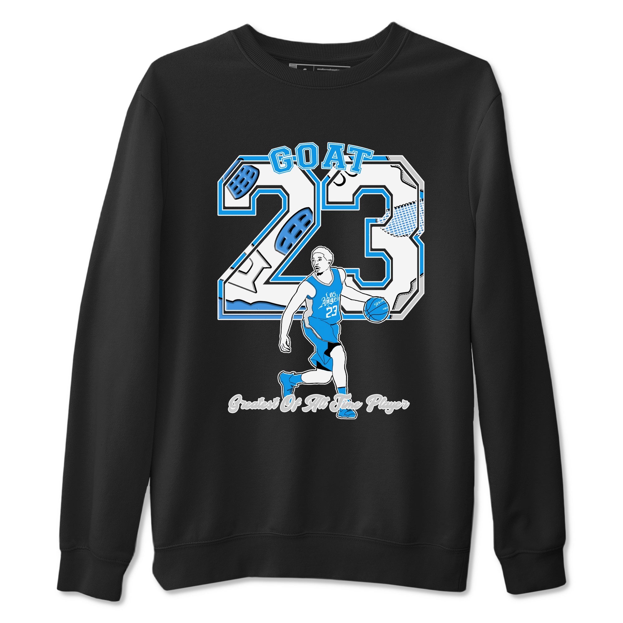 AJ 4 Military Blue shirt to match jordans Goat Player sneaker tees Air Jordan 4 Military Blue Drip Gear Zone unisex cotton Black 2 crew neck shirt