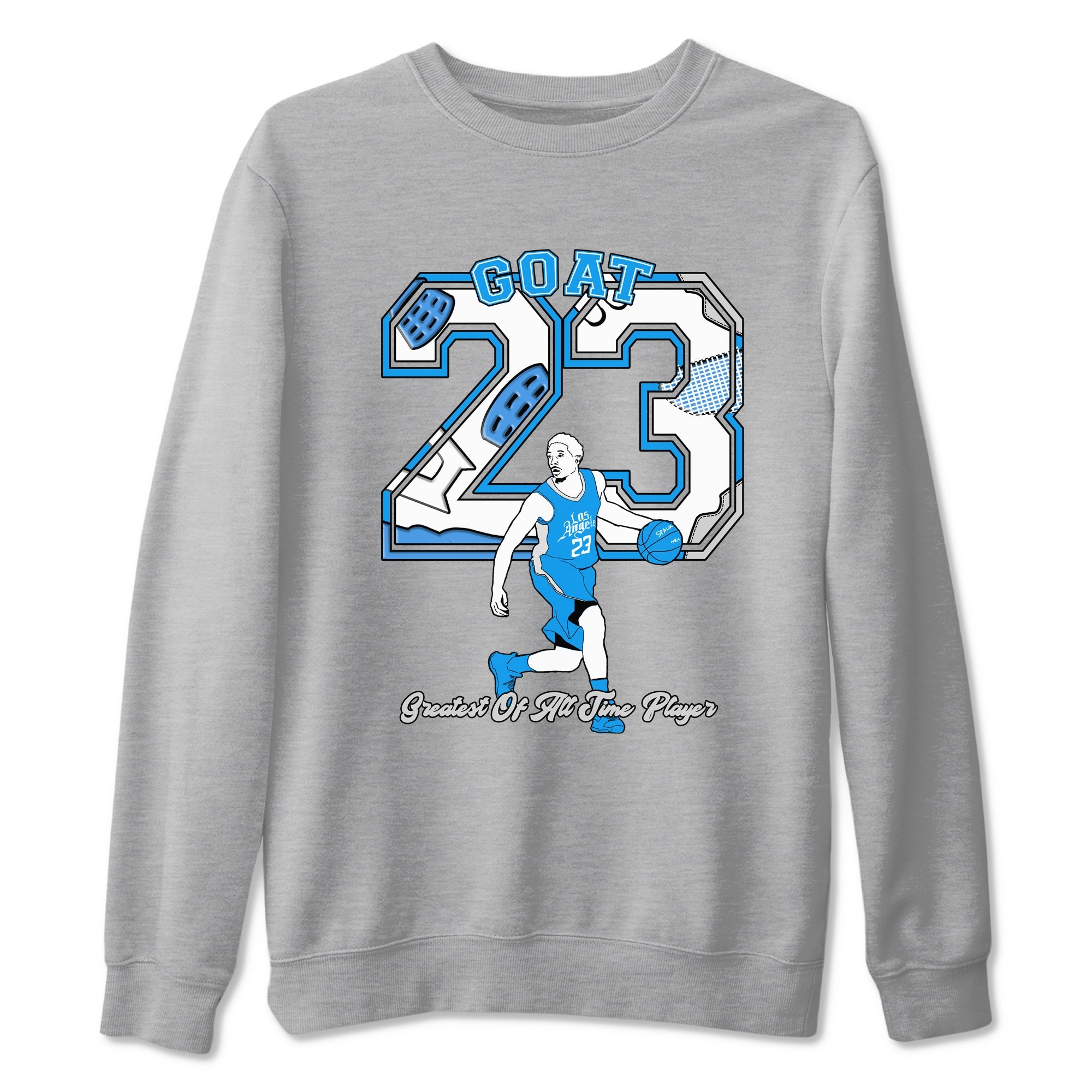 AJ 4 Military Blue shirt to match jordans Goat Player sneaker tees Air Jordan 4 Military Blue Drip Gear Zone unisex cotton Heather Grey 2 crew neck shirt