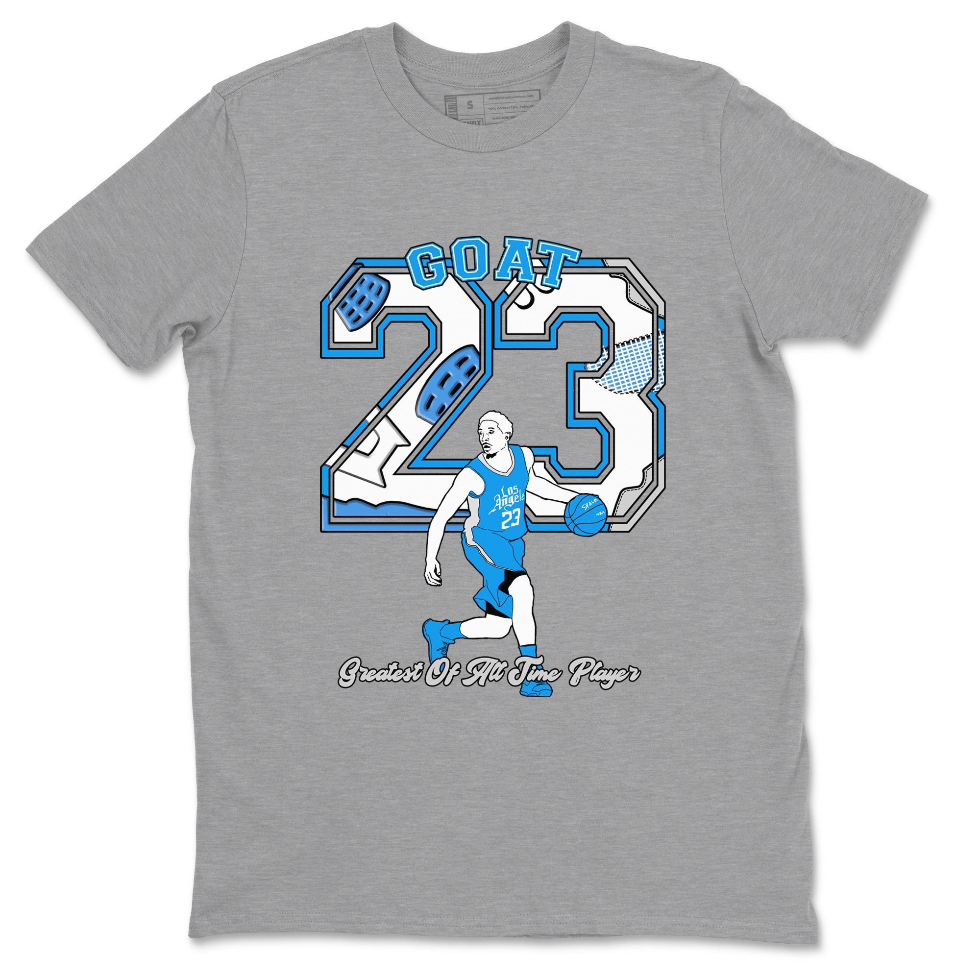 AJ 4 Military Blue shirt to match jordans Goat Player sneaker tees Air Jordan 4 Military Blue Drip Gear Zone unisex cotton Heather Grey 2 crew neck shirt