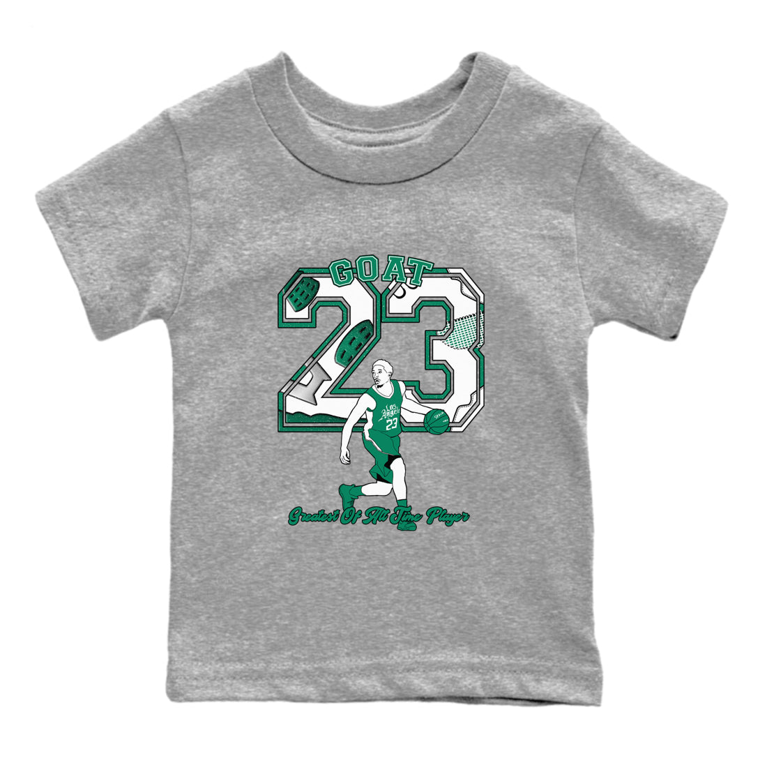 4s Oxidized Green shirts to match jordans Goat Player sneaker match tees Air Jordan 4 Oxidized Green Drip Gear Zone streetwear brand Baby and Youth Heather Grey 2 cotton tee