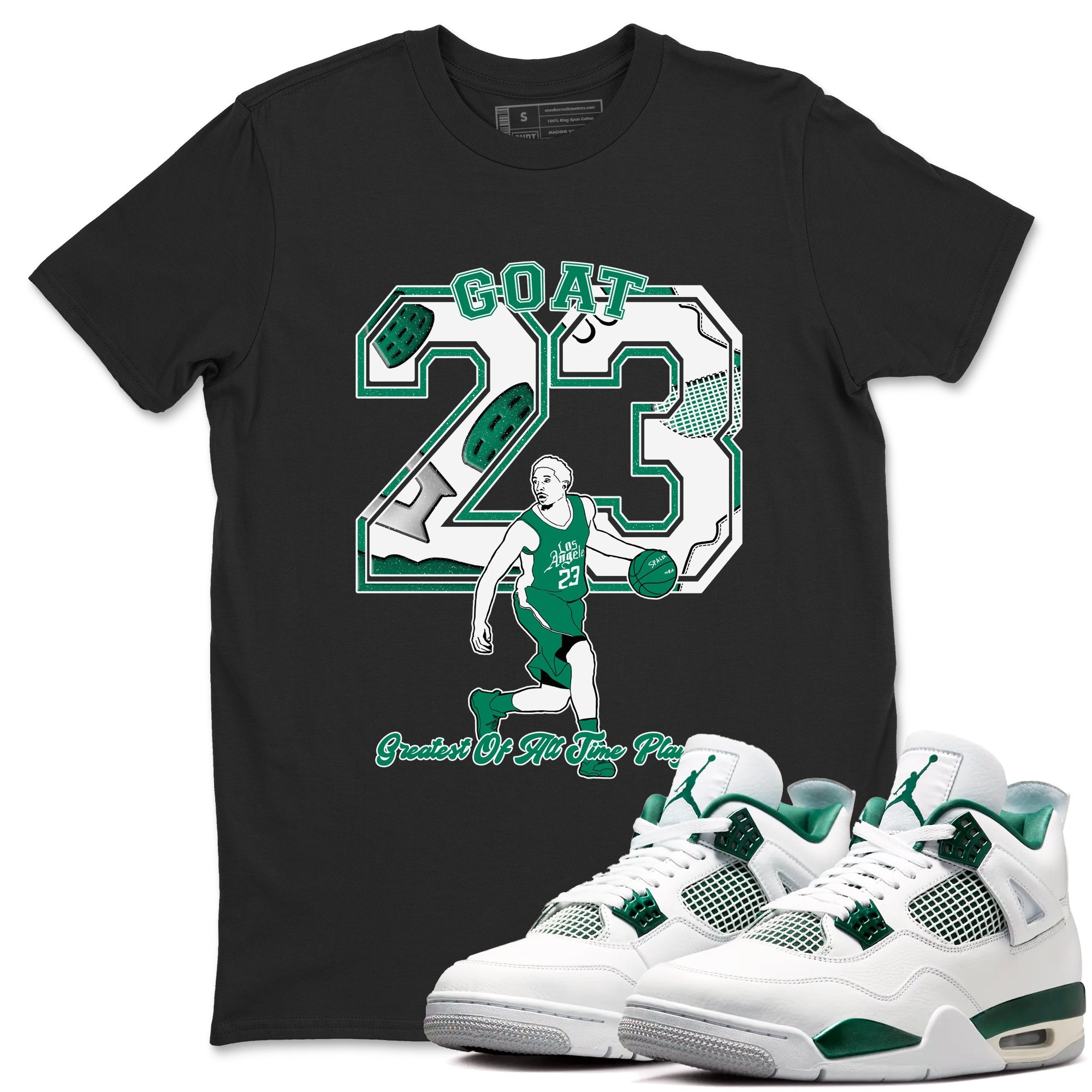 4s Oxidized Green shirts to match jordans Goat Player sneaker match tees Air Jordan 4 Oxidized Green Drip Gear Zone streetwear brand Black 1 unisex cotton tee