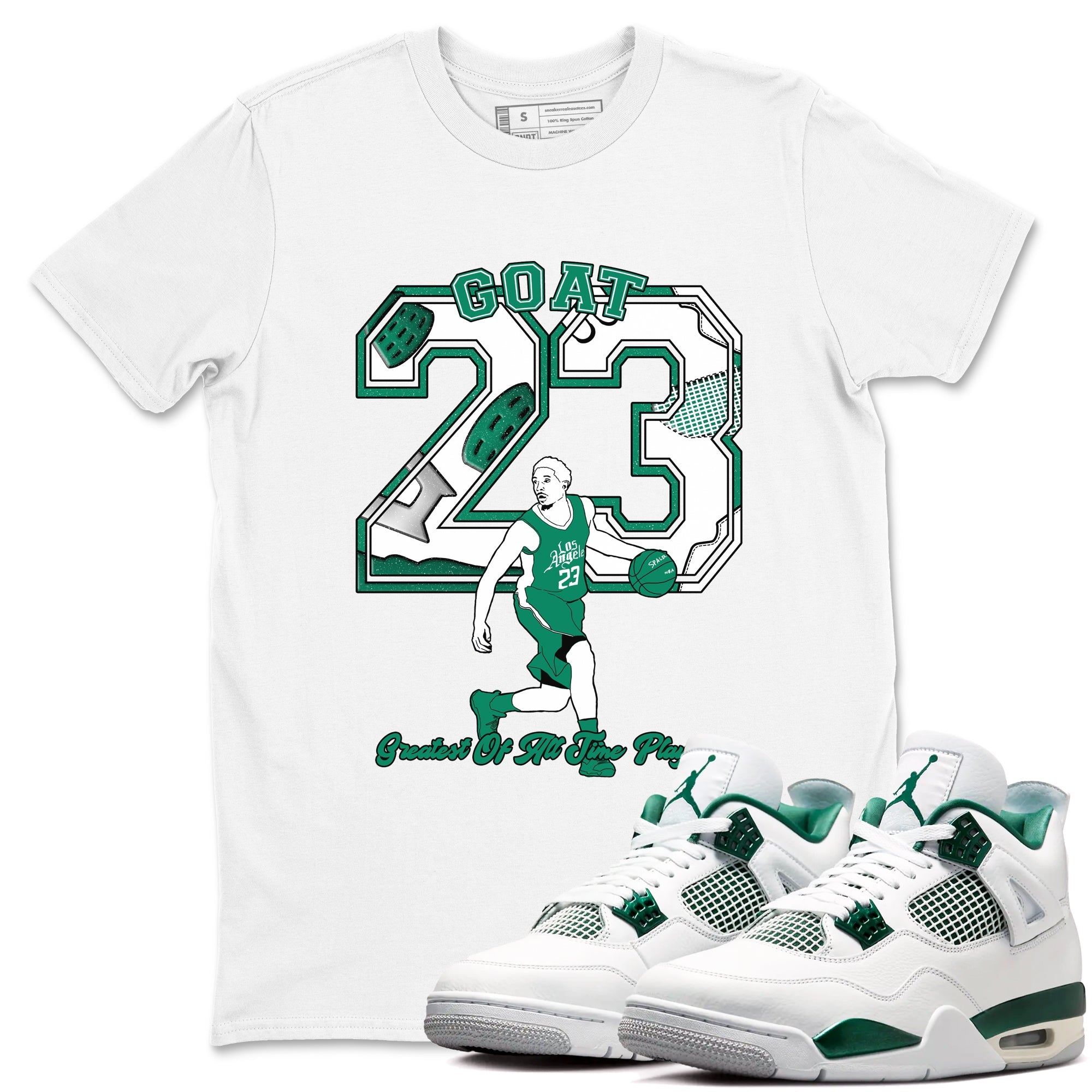 4s Oxidized Green shirts to match jordans Goat Player sneaker match tees Air Jordan 4 Oxidized Green Drip Gear Zone streetwear brand White 1 unisex cotton tee