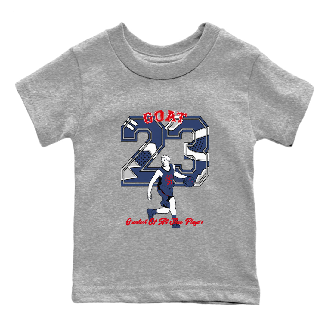 AJ6 Olympic shirt to match jordans Goat Player sneaker tees Air Jordan 6 Olympic Drip Gear Zone baby toddler Heather Grey 2 cotton Shirt
