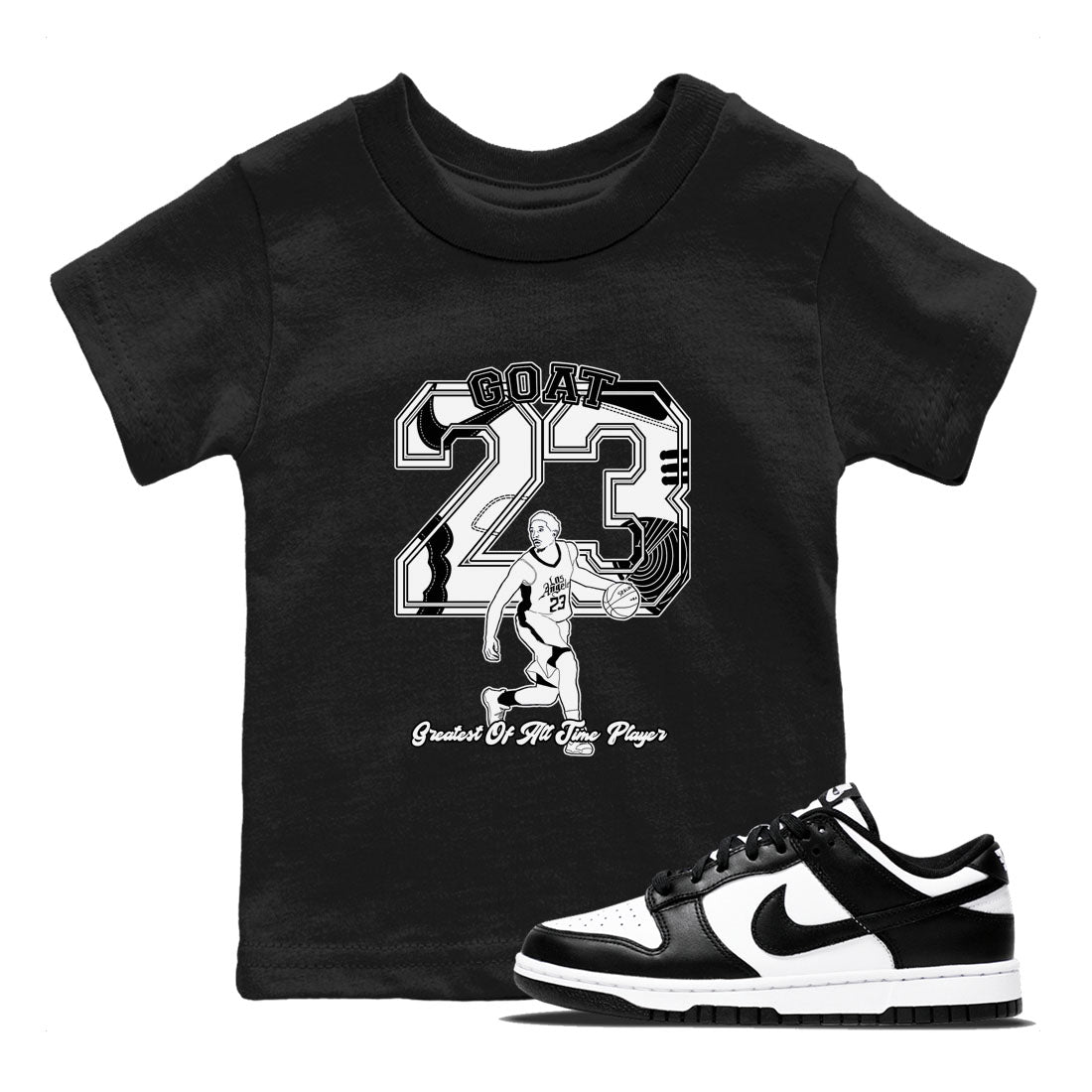 Dunk Black White shirts to match jordans Goat Player sneaker match tees Dunk Panda Drip Gear Zone Youth Baby Black 1 crew neck shirts