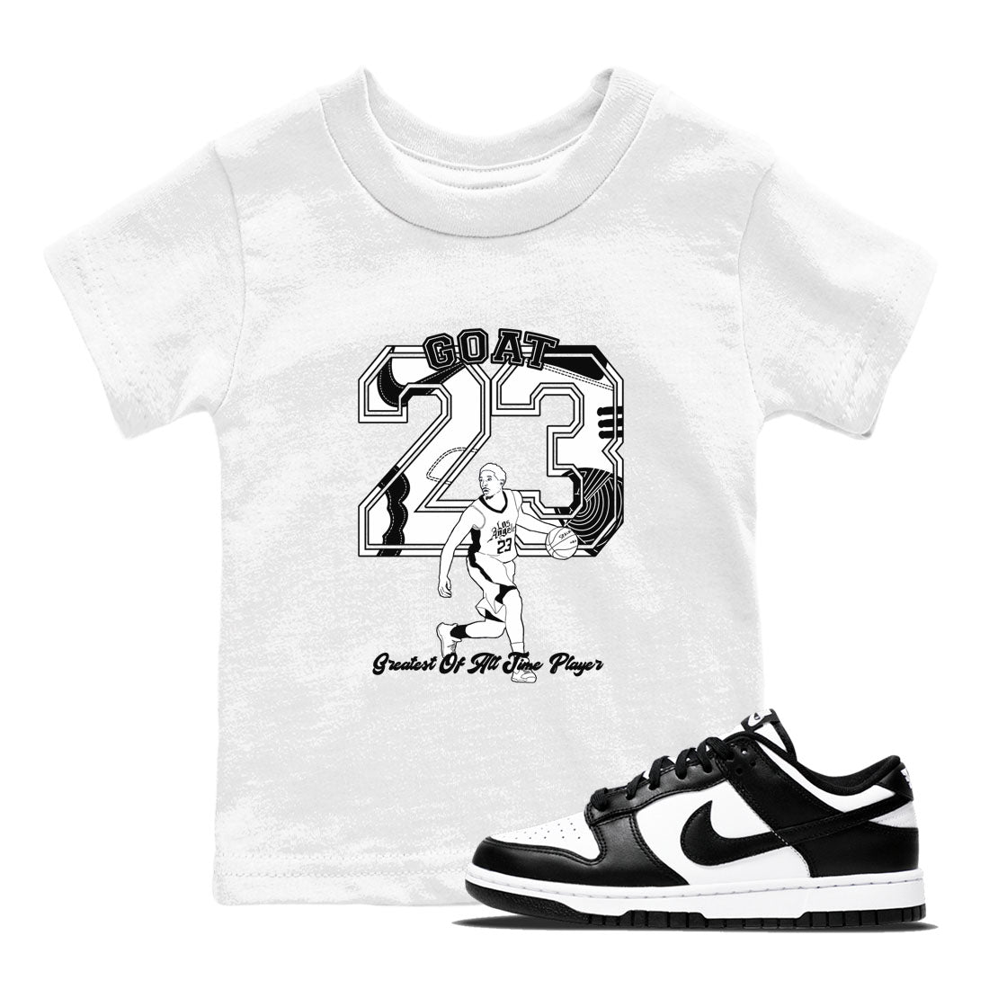 Dunk Black White shirts to match jordans Goat Player sneaker match tees Dunk Panda Drip Gear Zone Youth Baby White 1 crew neck shirts