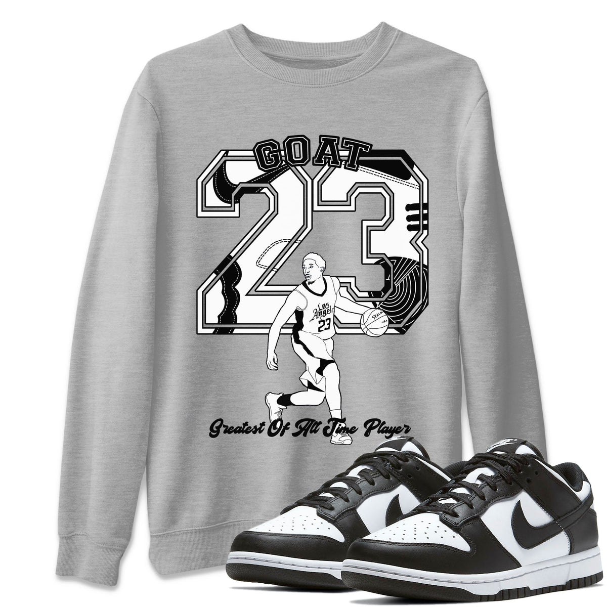 Dunk Black White shirts to match jordans Goat Player sneaker match tees Dunk Panda Drip Gear Zone unisex cotton Heather Grey 1 crew neck shirts
