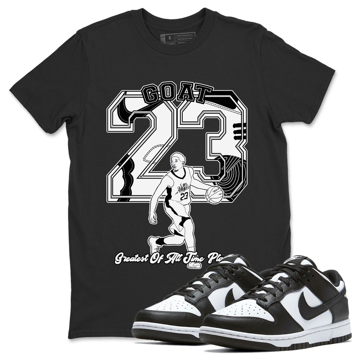 Dunk Black White shirts to match jordans Goat Player sneaker match tees Dunk Panda Drip Gear Zone unisex cotton Black 1 crew neck shirts