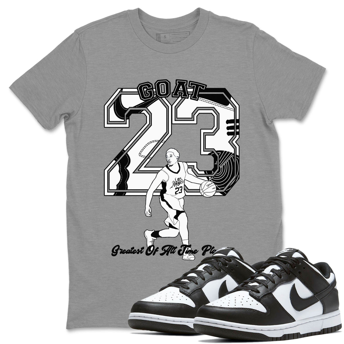 Dunk Black White shirts to match jordans Goat Player sneaker match tees Dunk Panda Drip Gear Zone unisex cotton Heather Grey 1 crew neck shirts