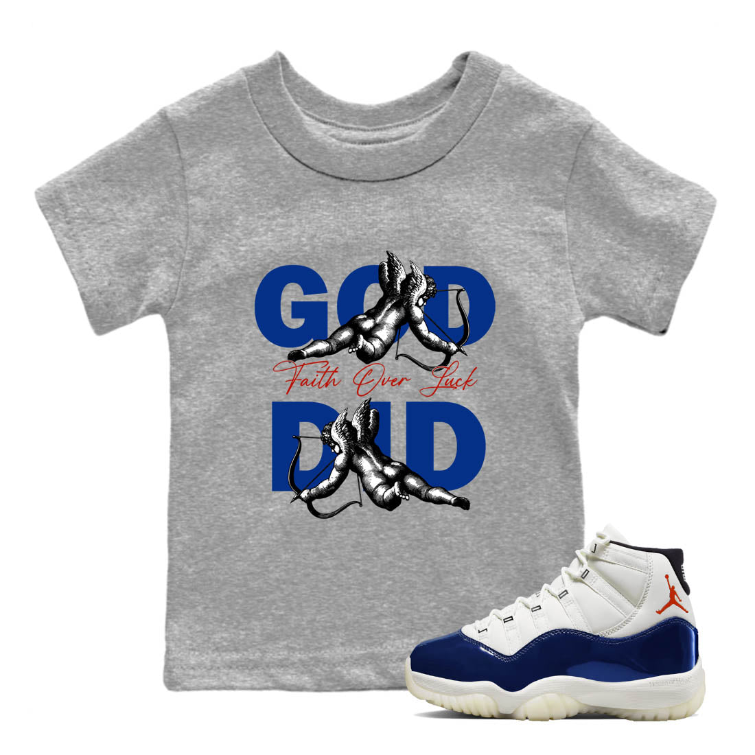 Sneaker Threads  Sneaker Tees To Match Air Jordan 11 Rare Air  God Did Youth Graphic Tee Heather Grey 1. Perfect for Jordan releases 2025 colorways.