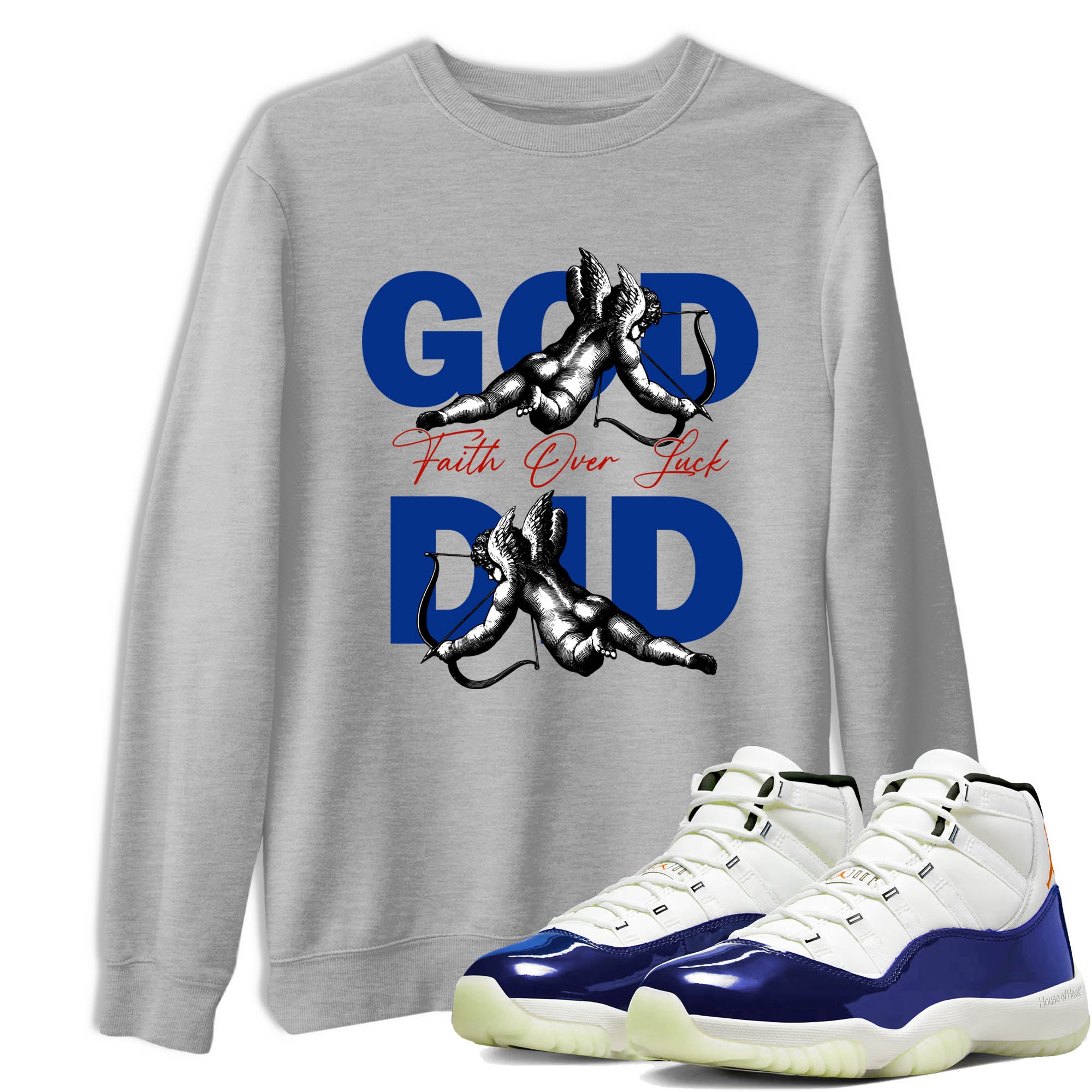 Sneaker Threads  Sneaker Tees To Match Air Jordan 11 Rare Air  God Did Graphic Tee Heather Grey 1. Perfect for Jordan releases 2025 colorways.