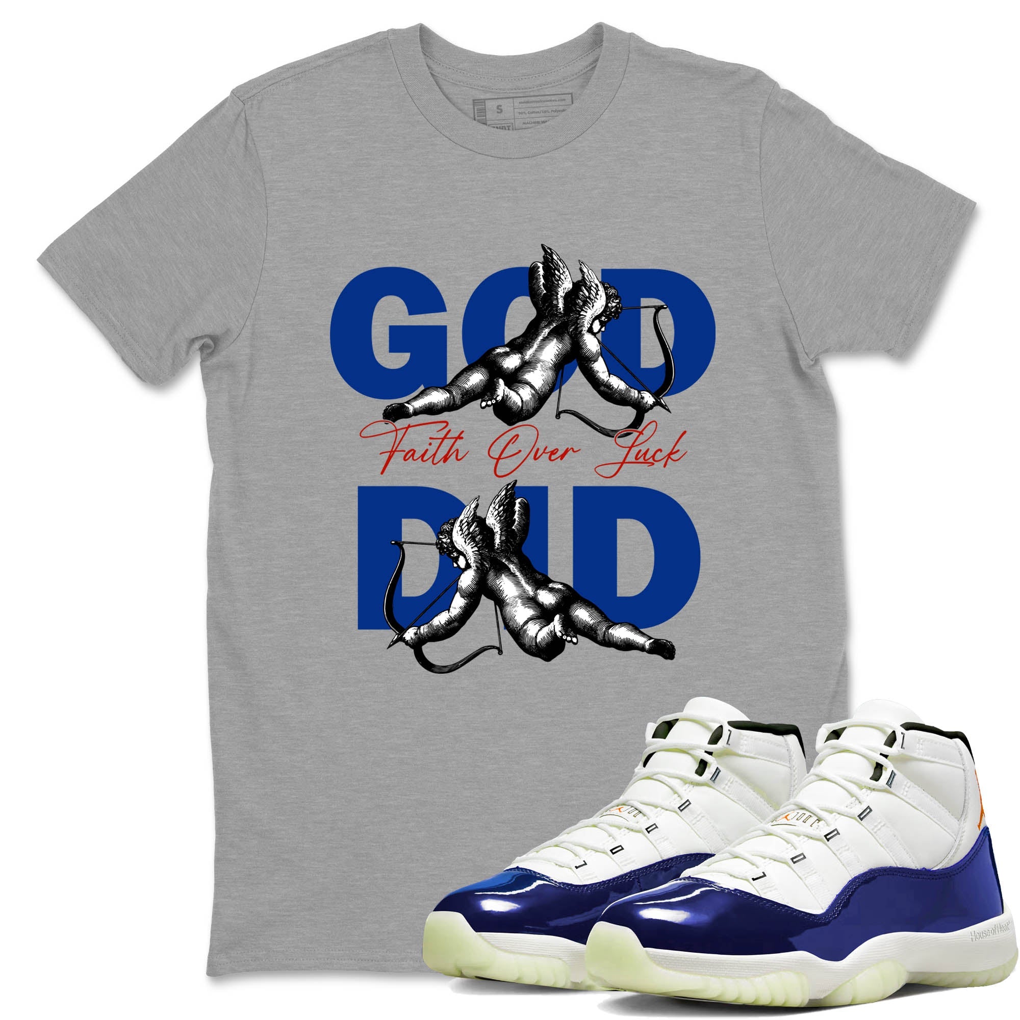 Sneaker Threads  Sneaker Tees To Match Air Jordan 11 Rare Air  God Did Graphic Tee Heather Grey 1. Perfect for Jordan releases 2025 colorways.