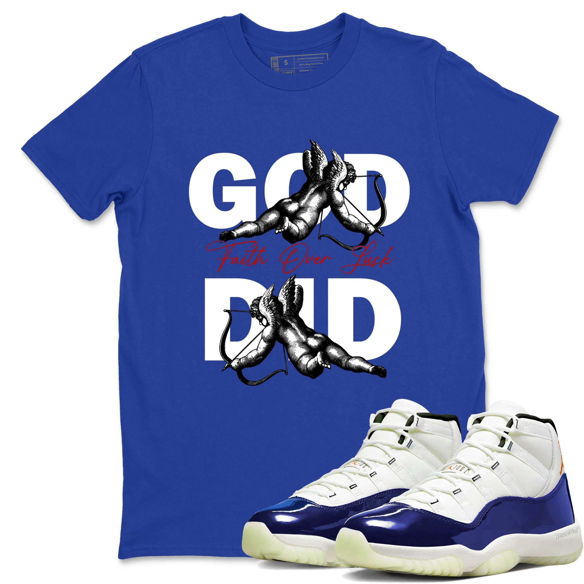 Sneaker Threads  Sneaker Tees To Match Air Jordan 11 Rare Air  God Did Graphic Tee Royal Blue 1. Perfect for Jordan releases 2025 colorways.