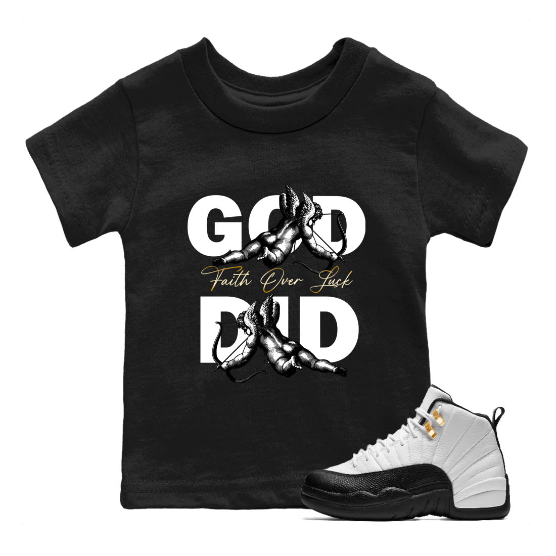 Sneaker Threads  Sneaker Tees To Match Air Jordan 12 Taxi  God Did Youth Graphic Tee Black 1. Perfect for Jordan releases 2025 colorways.