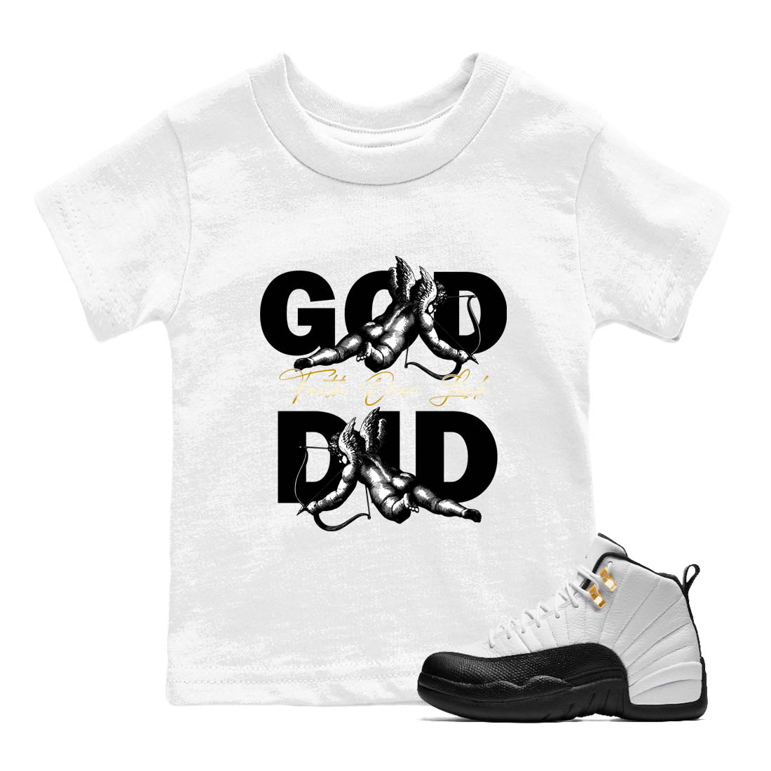 Sneaker Threads  Sneaker Tees To Match Air Jordan 12 Taxi  God Did Youth Graphic Tee White 1. Perfect for Jordan releases 2025 colorways.