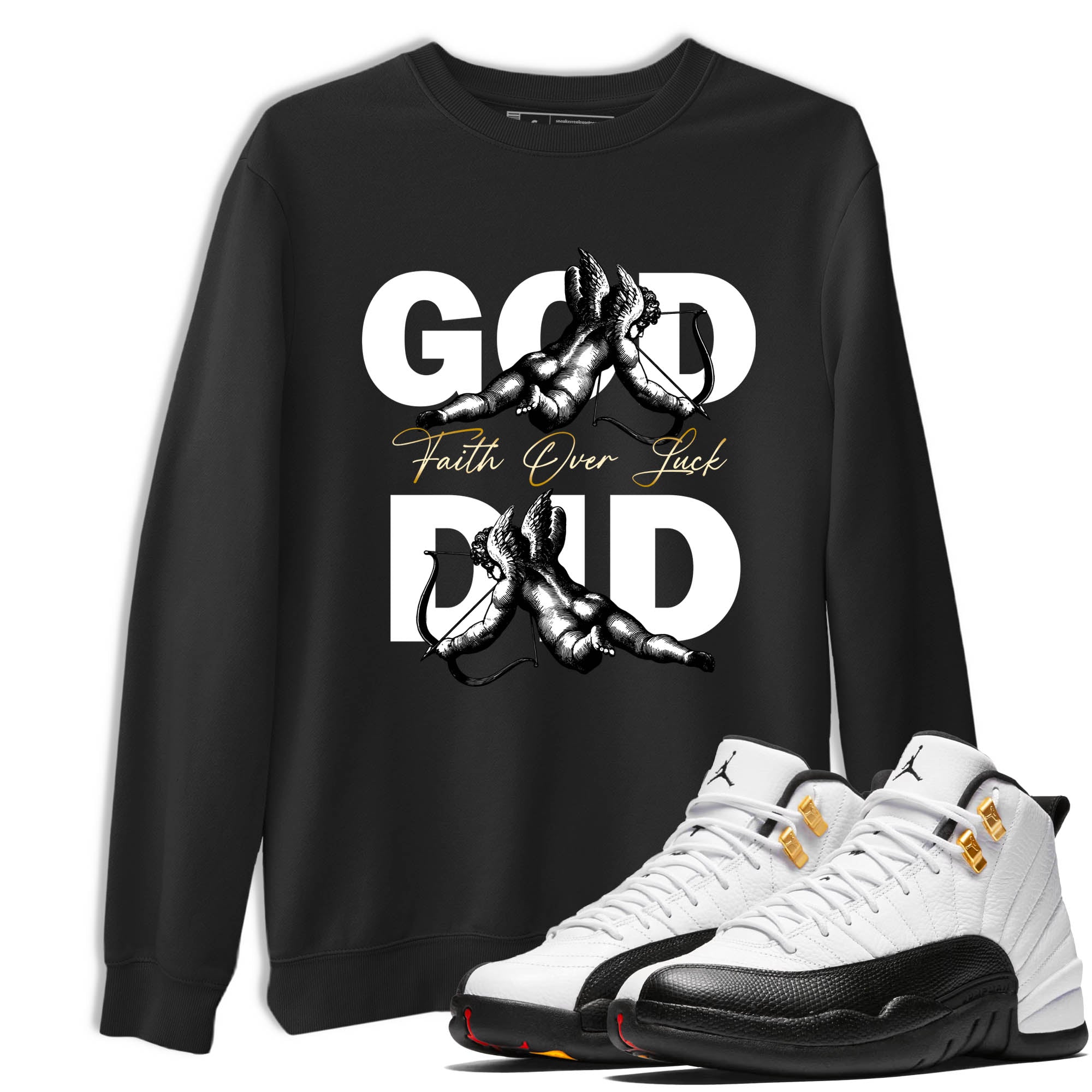 Sneaker Threads  Sneaker Tees To Match Air Jordan 12 Taxi  God Did Graphic Tee Black 1. Perfect for Jordan releases 2025 colorways.