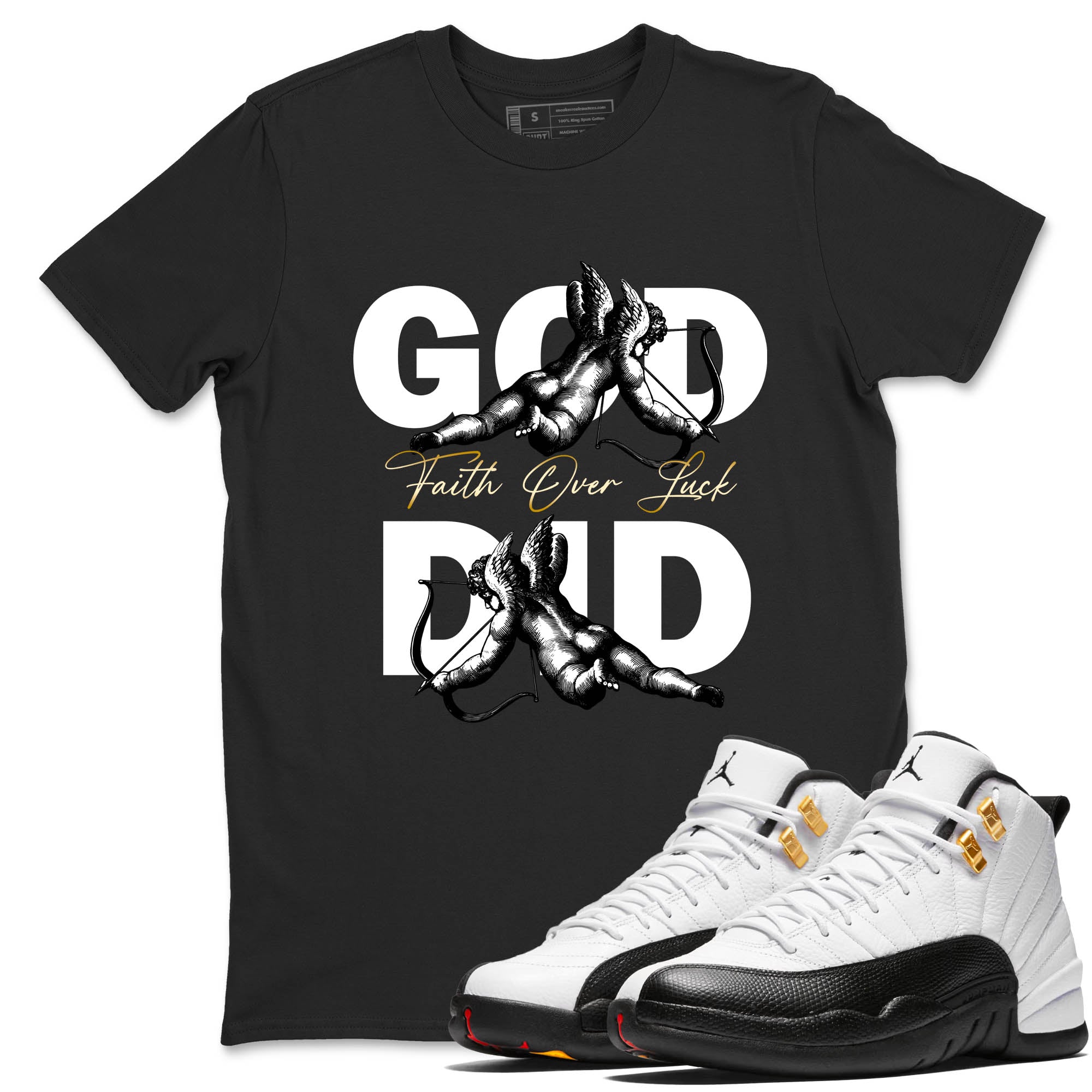 Sneaker Threads  Sneaker Tees To Match Air Jordan 12 Taxi  God Did Graphic Tee Black 1. Perfect for Jordan releases 2025 colorways.