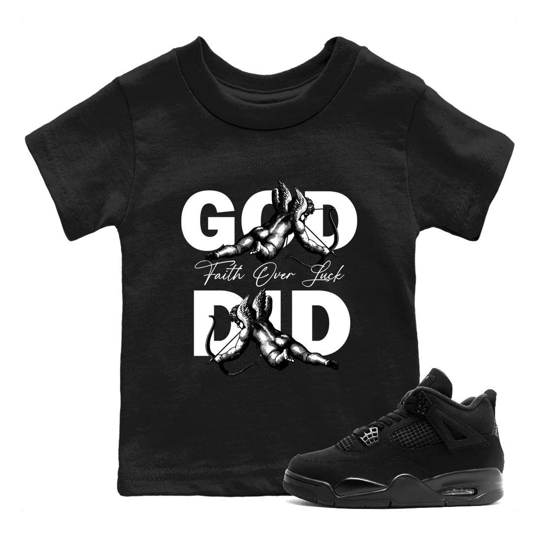 Sneaker Threads  Sneaker Tees To Match Air Jordan 4 Black Cat  God Did Youth Graphic Tee Black 1. Perfect for Jordan releases 2025 colorways.