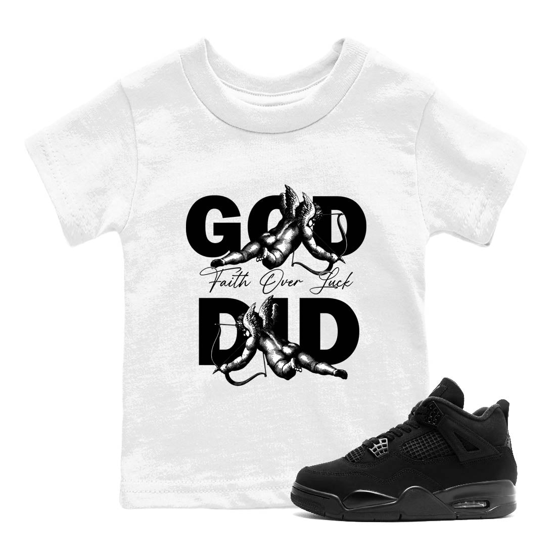 Sneaker Threads  Sneaker Tees To Match Air Jordan 4 Black Cat  God Did Youth Graphic Tee White 1. Perfect for Jordan releases 2025 colorways.