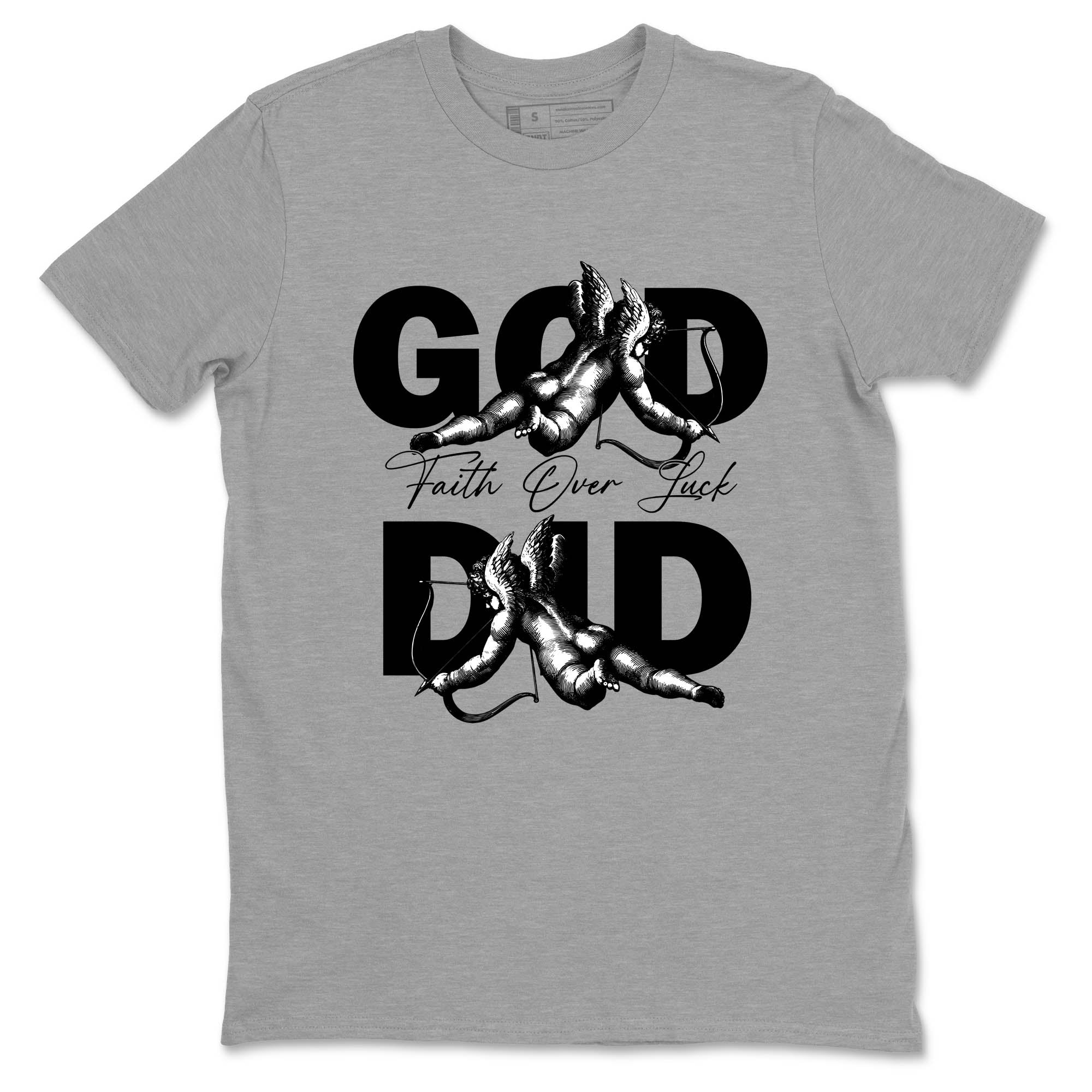 Sneaker Threads  Sneaker Tees To Match Air Jordan 4 Black Cat  God Did Graphic Tee Heather Grey 2. Perfect for Jordan releases 2025 colorways.