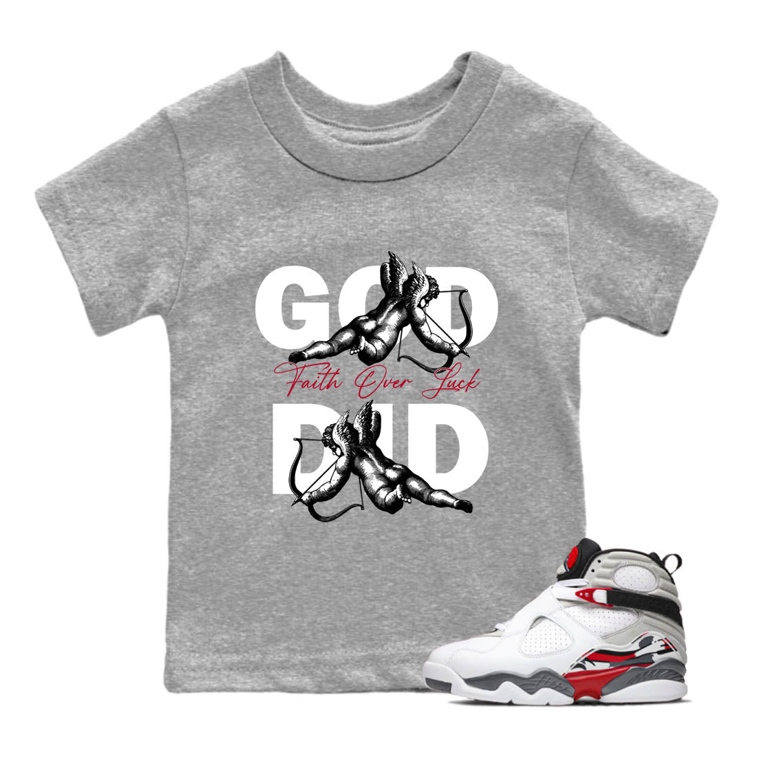 Sneaker Threads  Sneaker Tees To Match Air Jordan 8 Bunny  God Did Youth Graphic Tee Heather Grey 1. Perfect for Jordan releases 2025 colorways.