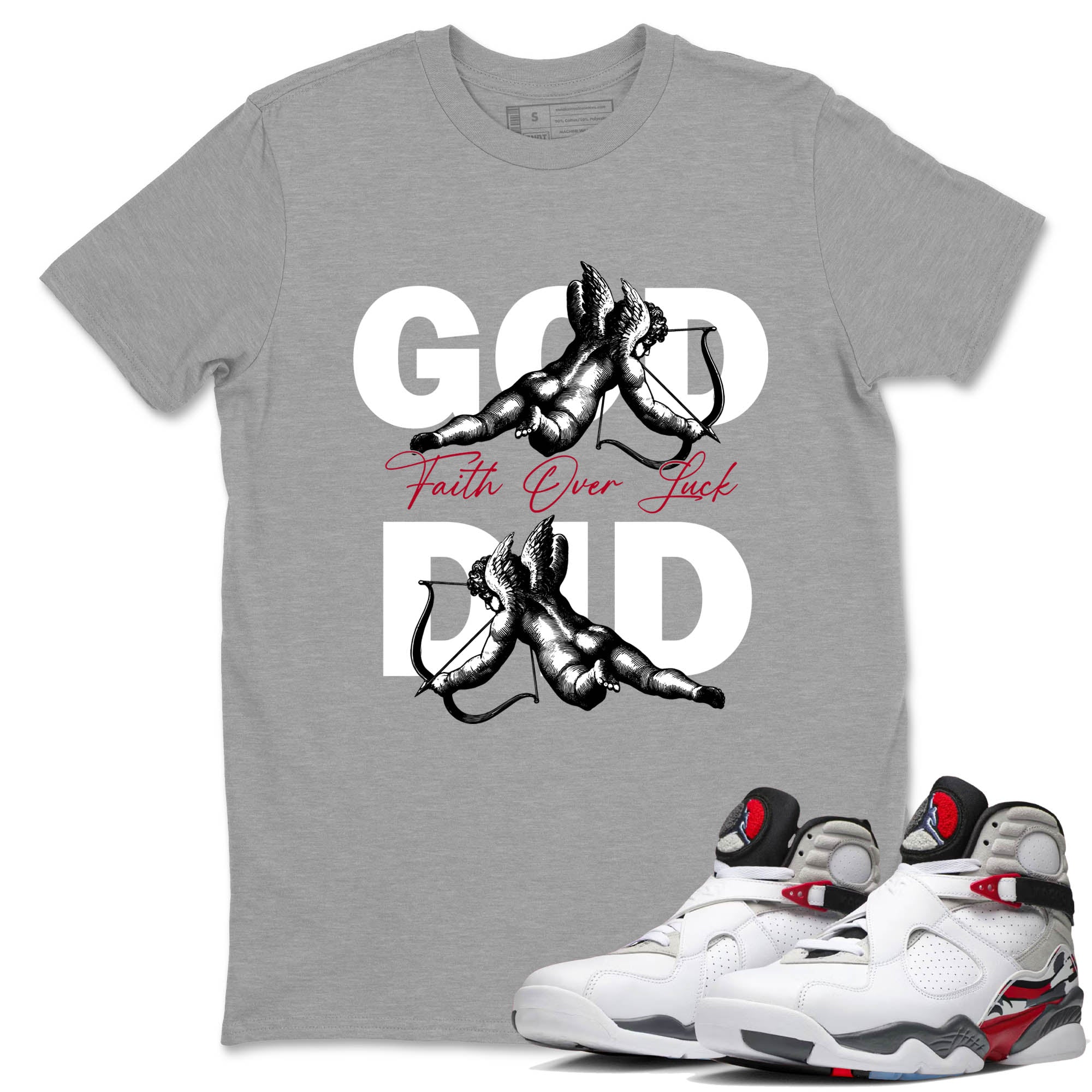 Sneaker Threads  Sneaker Tees To Match Air Jordan 8 Bunny  God Did Graphic Tee Heather Grey 1. Perfect for Jordan releases 2025 colorways.