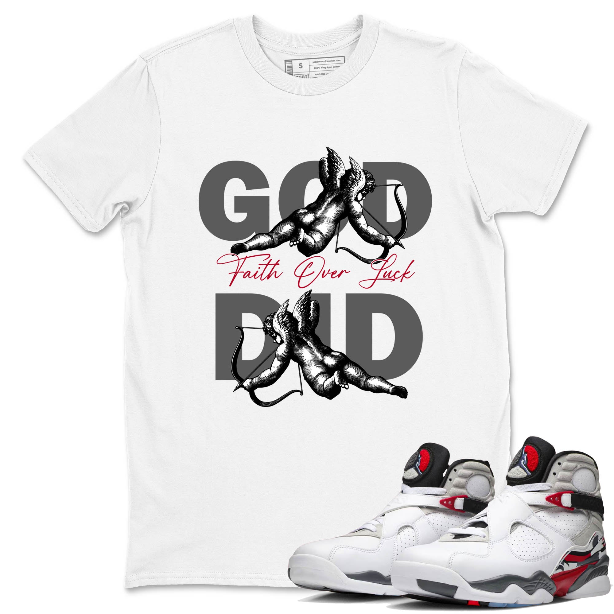 Sneaker Threads  Sneaker Tees To Match Air Jordan 8 Bunny  God Did Graphic Tee White 1. Perfect for Jordan releases 2025 colorways.