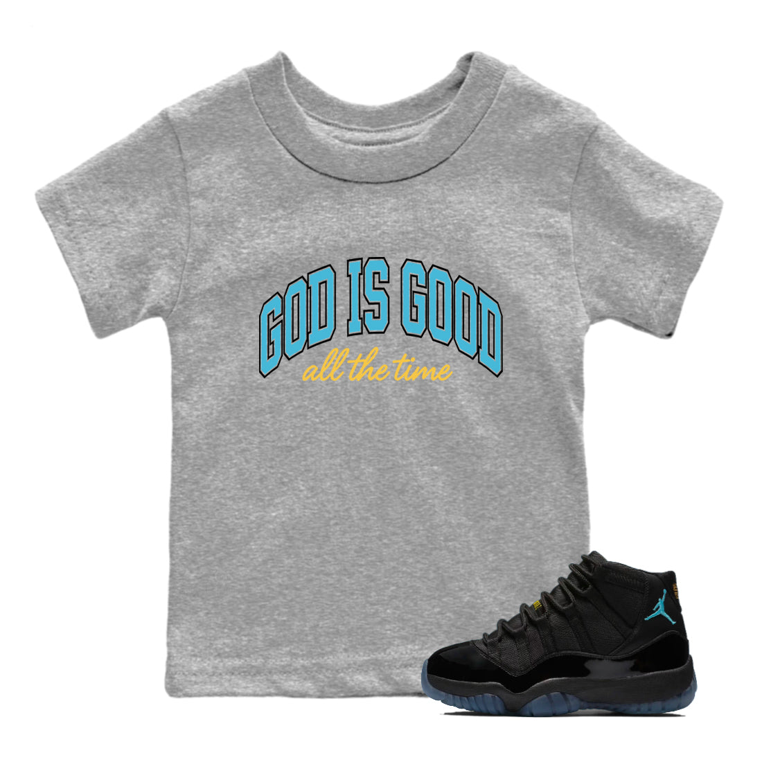 Sneaker Threads  Sneaker Tees To Match Air Jordan 11 Retro Gamma  God Is Good Youth Graphic Tee Heather Grey 1. Perfect for Jordan releases 2025 colorways.