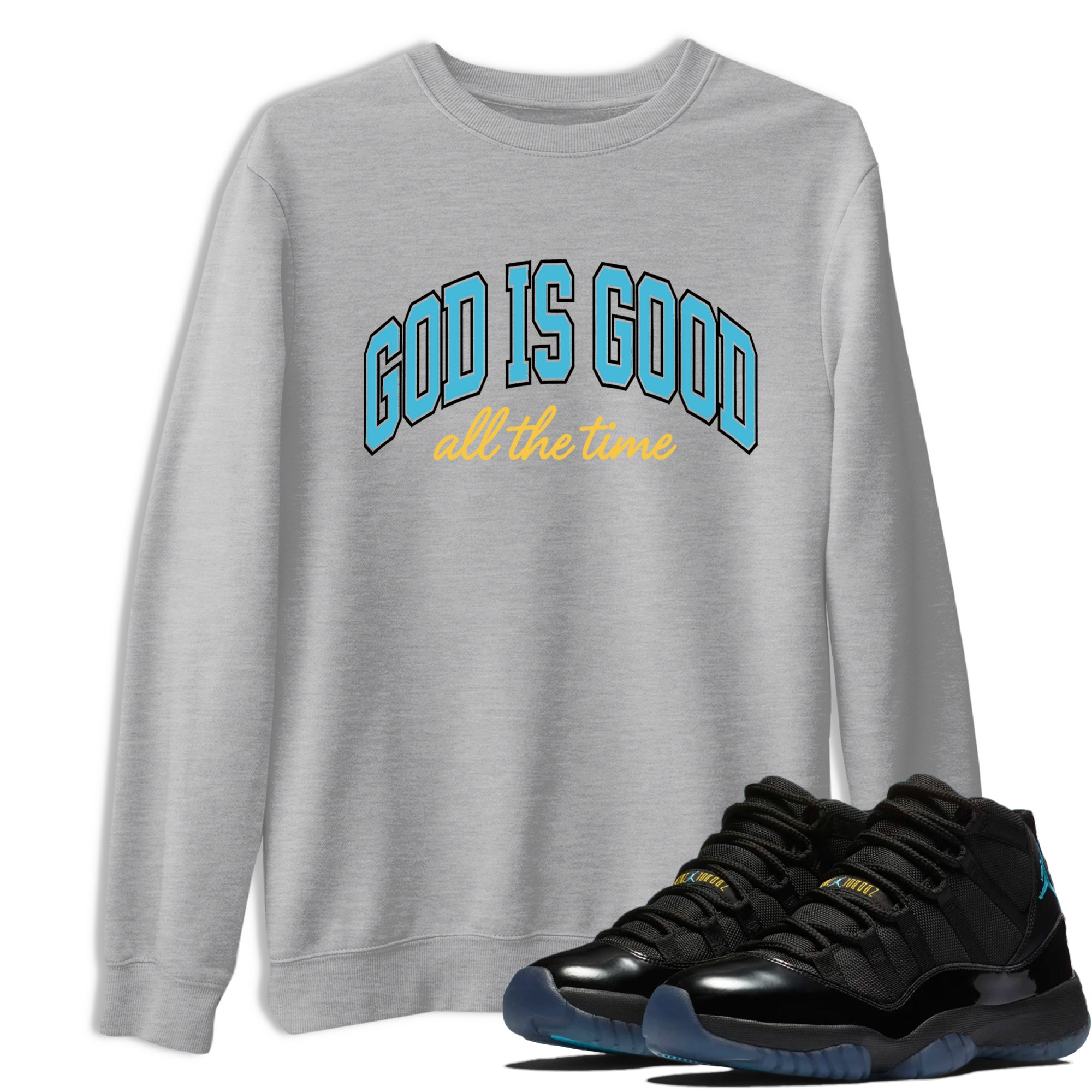 Sneaker Threads  Sneaker Tees To Match Air Jordan 11 Retro Gamma  God Is Good Graphic Tee Heather Grey 1. Perfect for Jordan releases 2025 colorways.