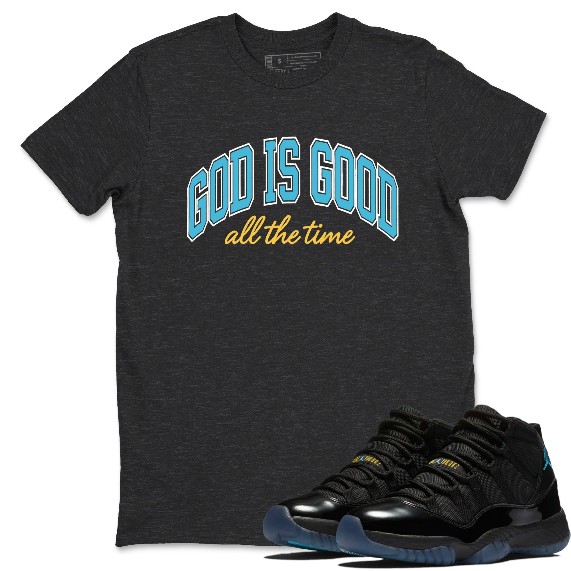 Sneaker Threads  Sneaker Tees To Match Air Jordan 11 Retro Gamma  God Is Good Graphic Tee Charcoal Heather 1. Perfect for Jordan releases 2025 colorways.