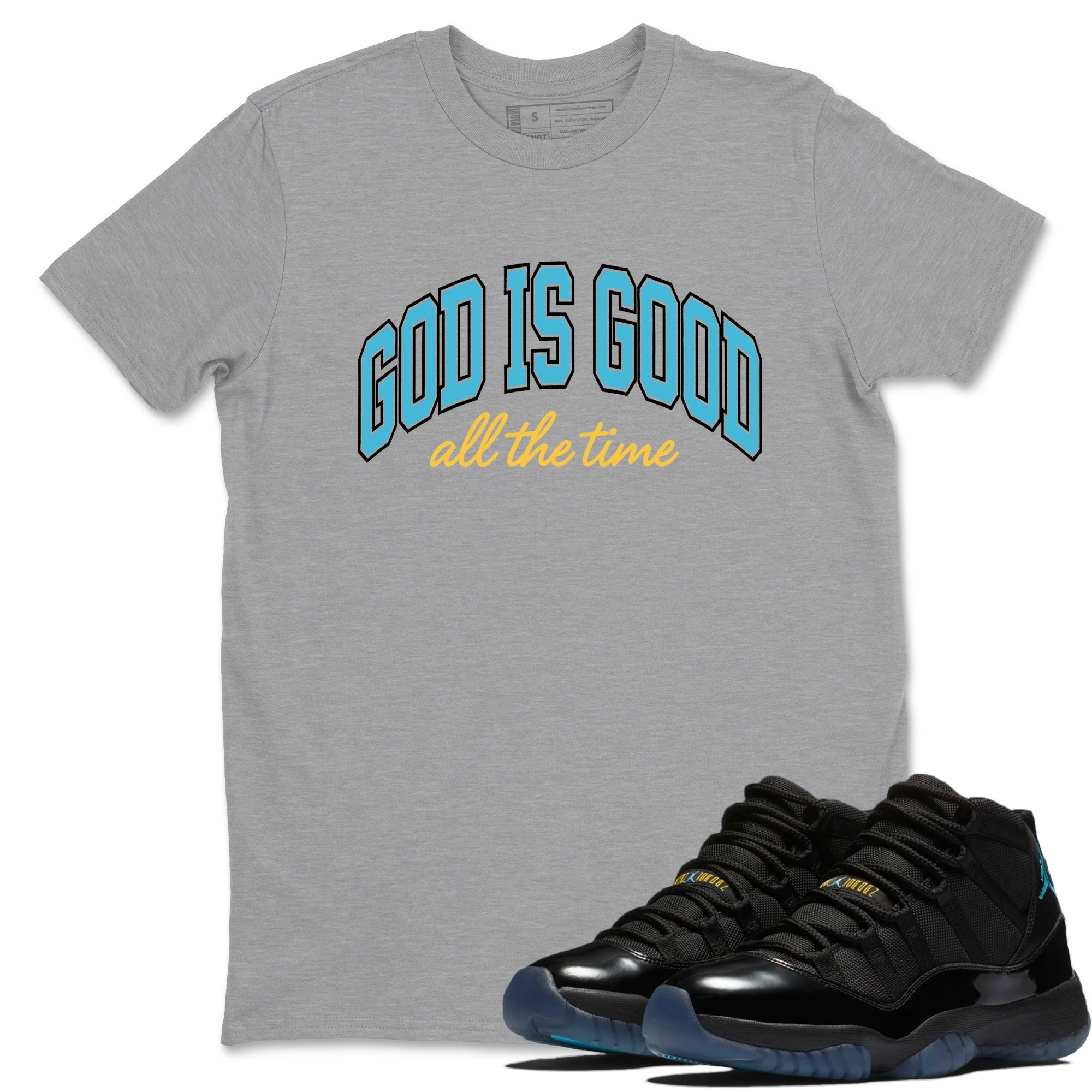 Sneaker Threads  Sneaker Tees To Match Air Jordan 11 Retro Gamma  God Is Good Graphic Tee Heather Grey 1. Perfect for Jordan releases 2025 colorways.