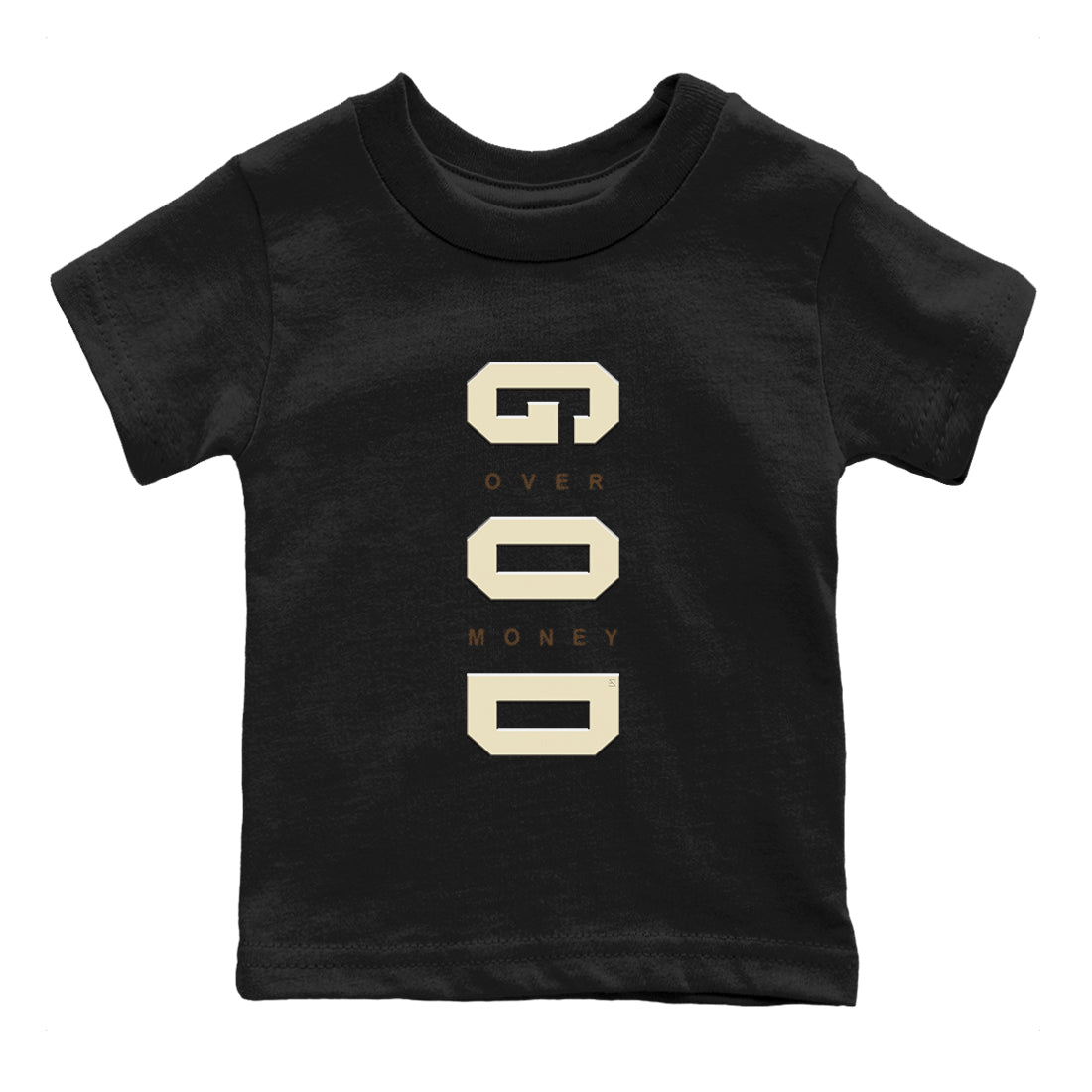 1s Mocha shirts to match jordans God Over Money sneaker match tees Air Jordan 1 Mocha match shoes to clothes Drip Gear Zone Youth Baby Black 2 tee