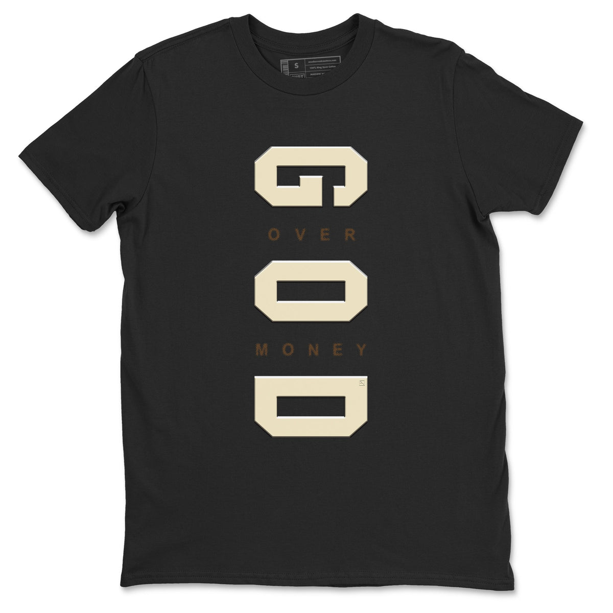1s Mocha shirts to match jordans God Over Money sneaker match tees Air Jordan 1 Mocha match shoes to clothes Drip Gear Zone unisex cotton Black 2 shirts
