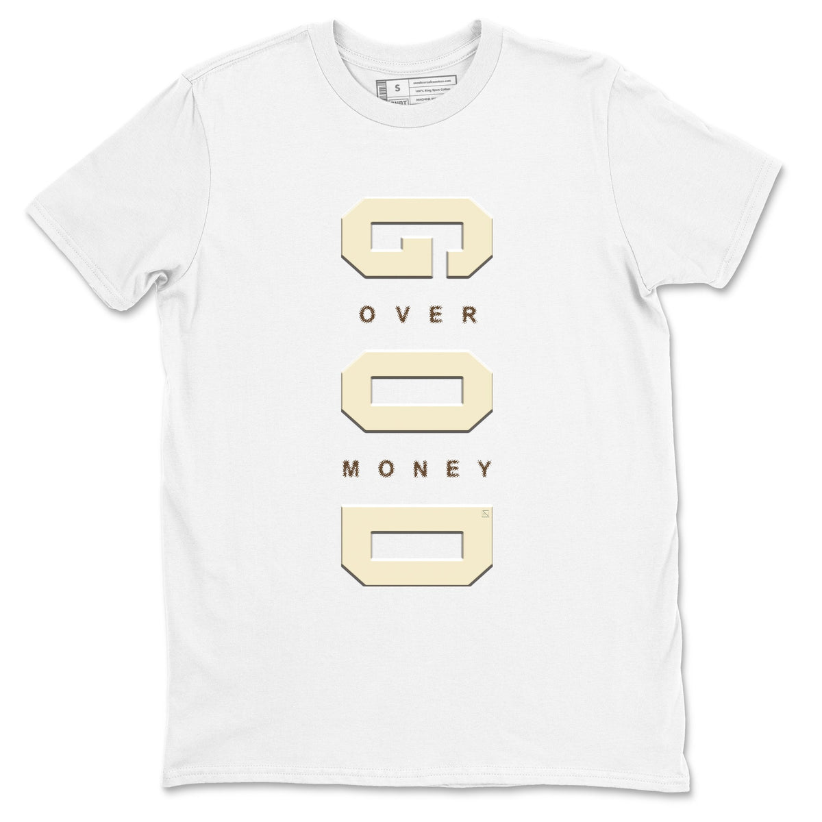 1s Mocha shirts to match jordans God Over Money sneaker match tees Air Jordan 1 Mocha match shoes to clothes Drip Gear Zone unisex cotton White 2 shirts